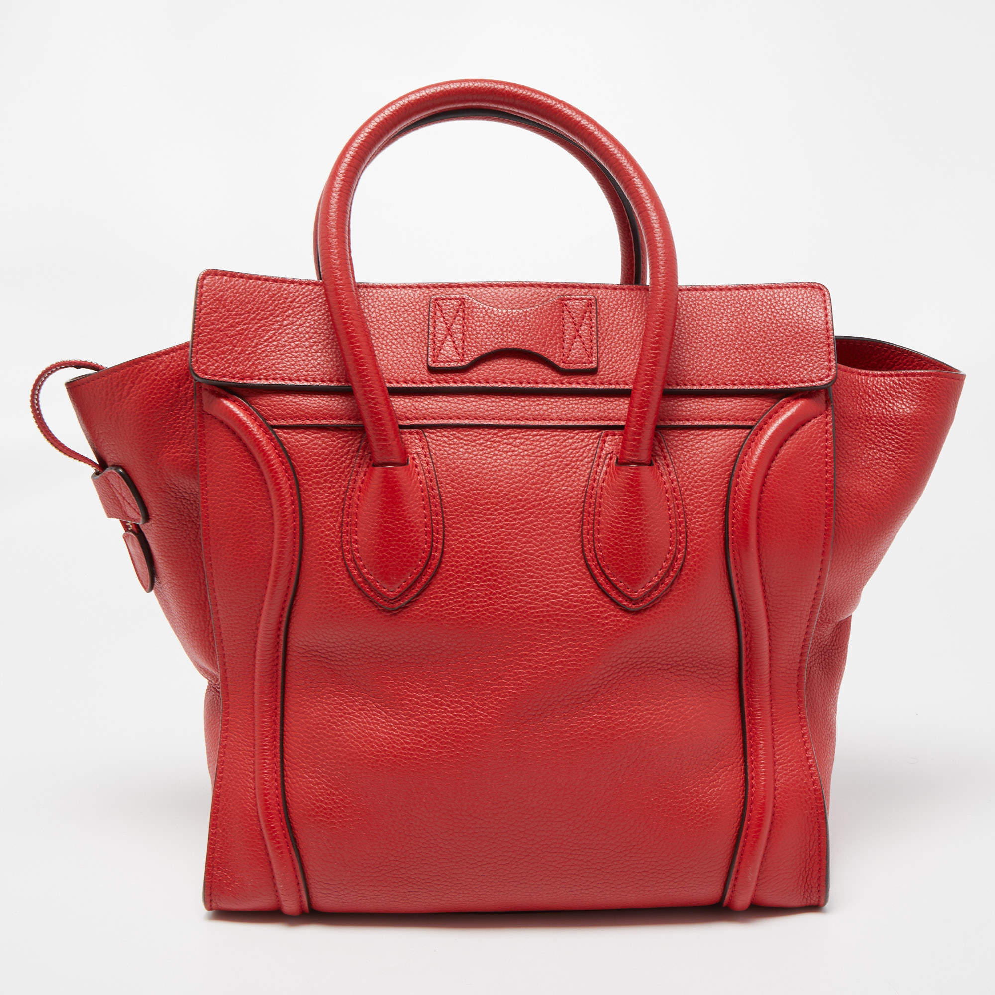 Celine Red Leather Palmelato Mini Luggage Tote | MTYCI