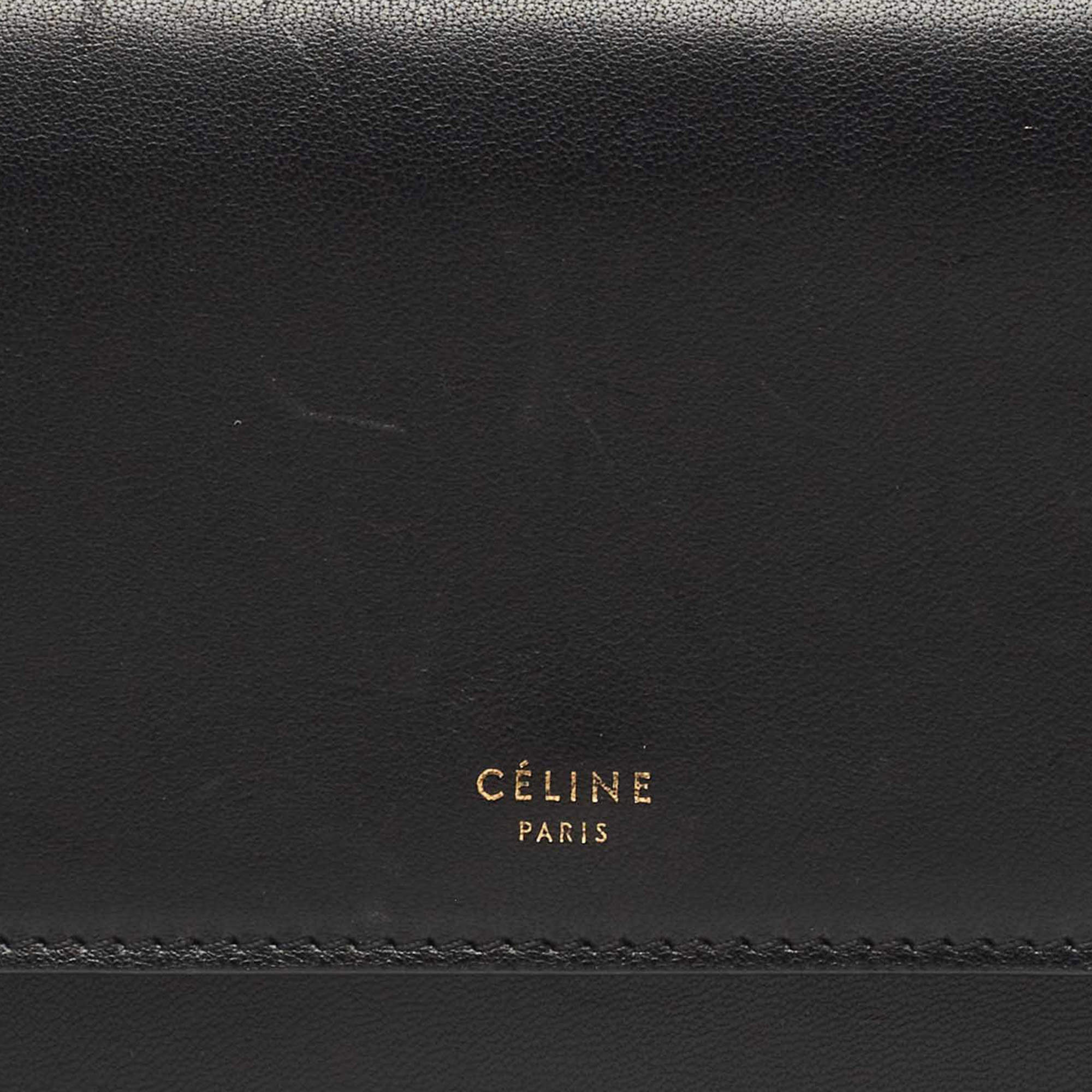 Celine Grey Grained Leather Small Trifold Wallet Celine