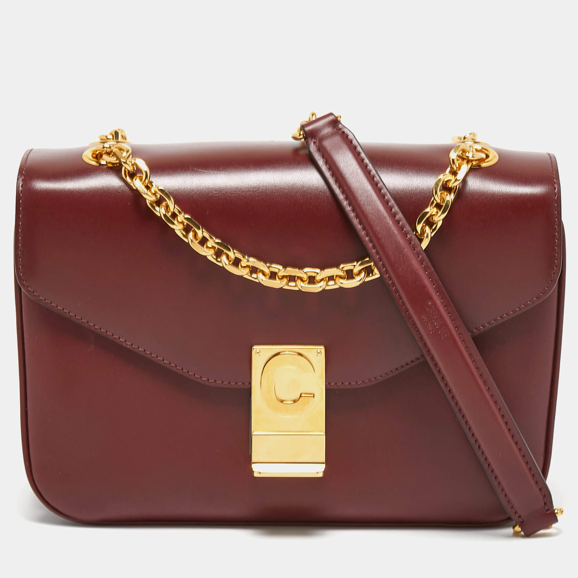 Celine Medium Classic Bag In Box Calfskin- Burgundy