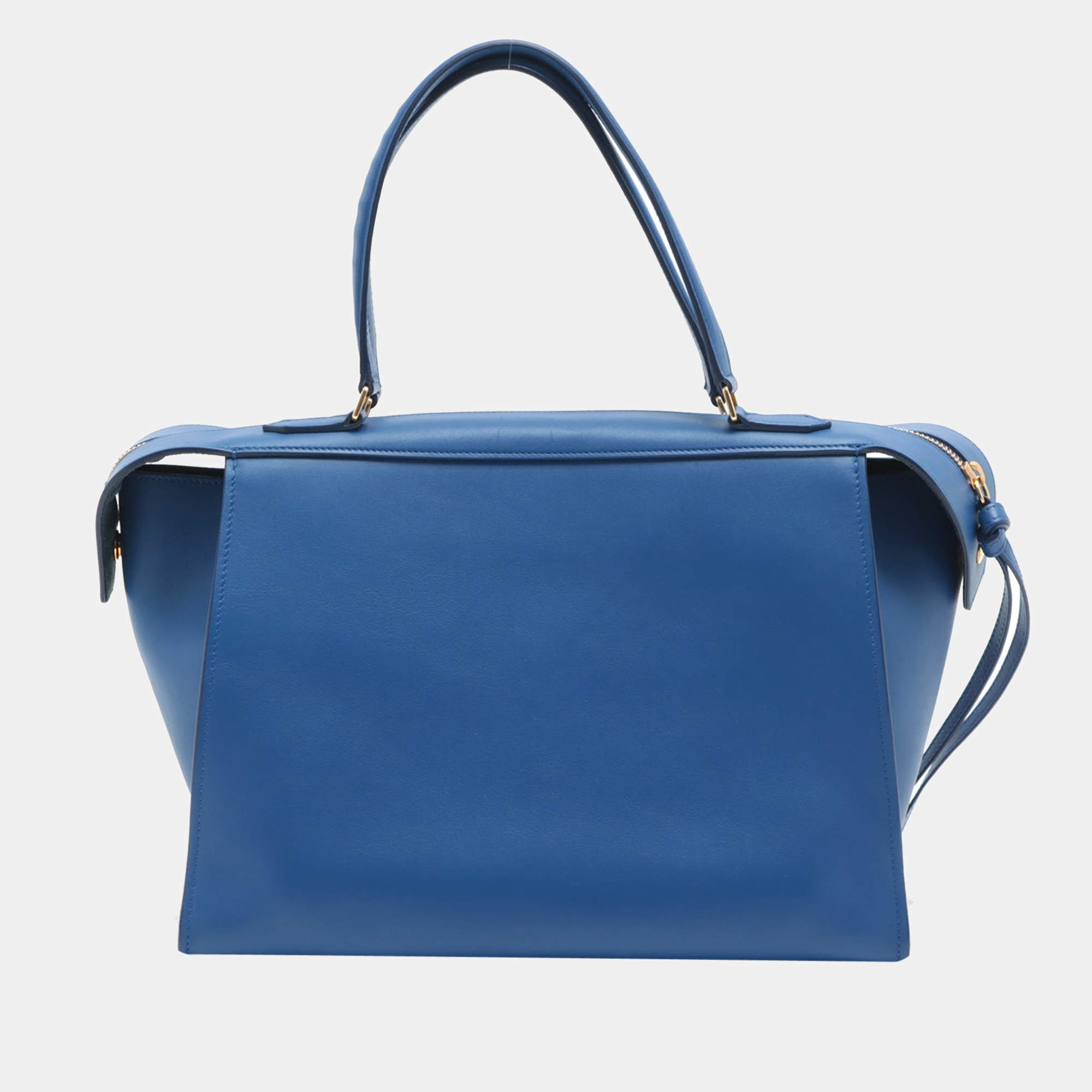 CELINE ring bag Leather Hand bag Blue Celine