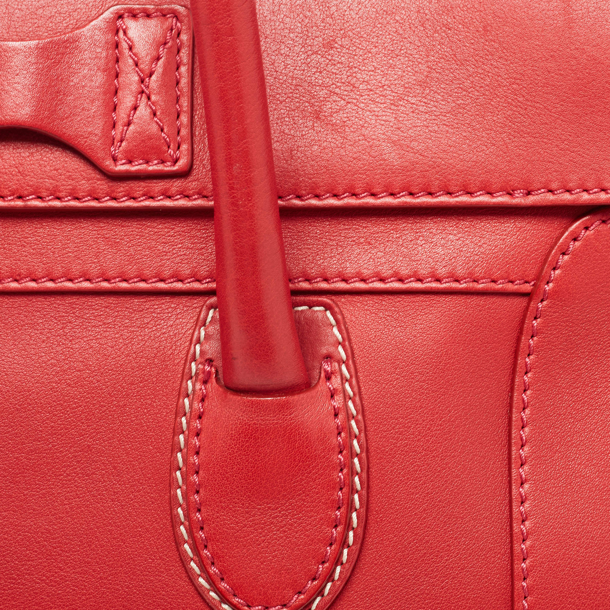 Celine Red Leather Mini Luggage Bag