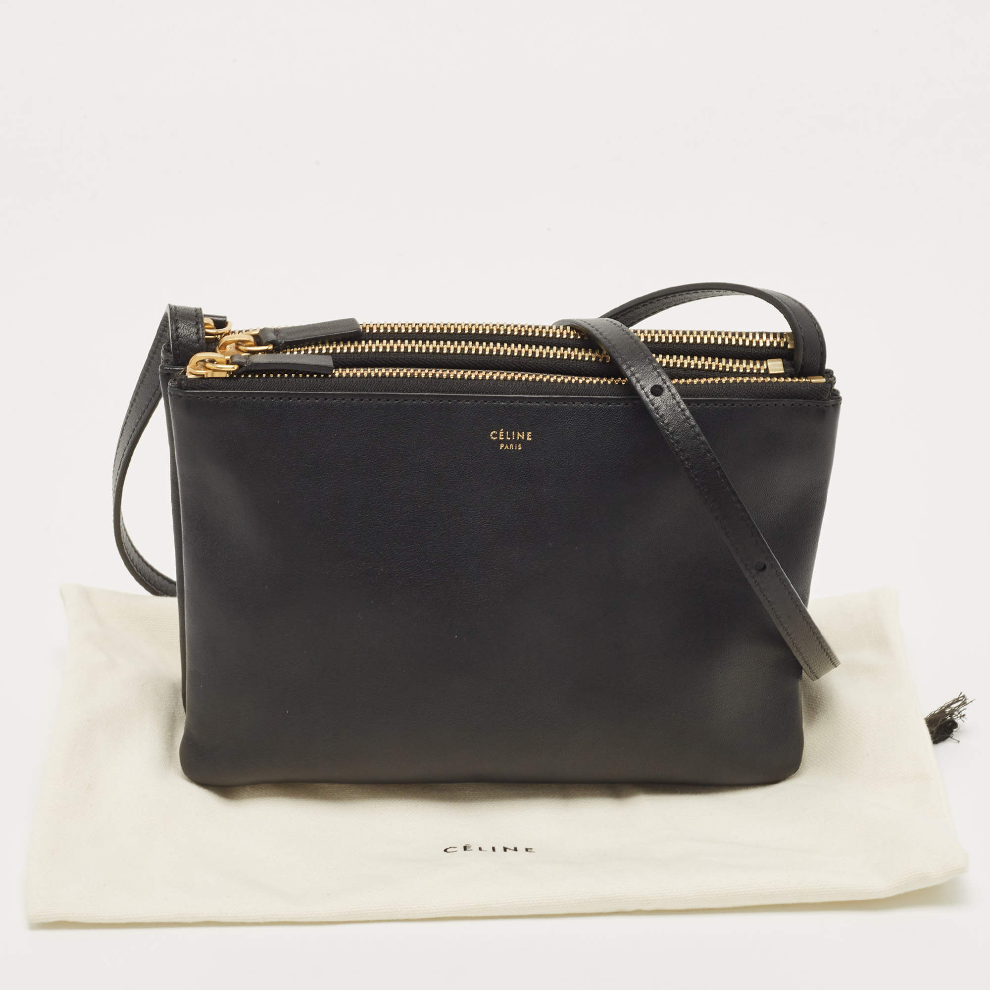 Celine Trio Small Leather Crossbody Bag (SHG-35563) – LuxeDH