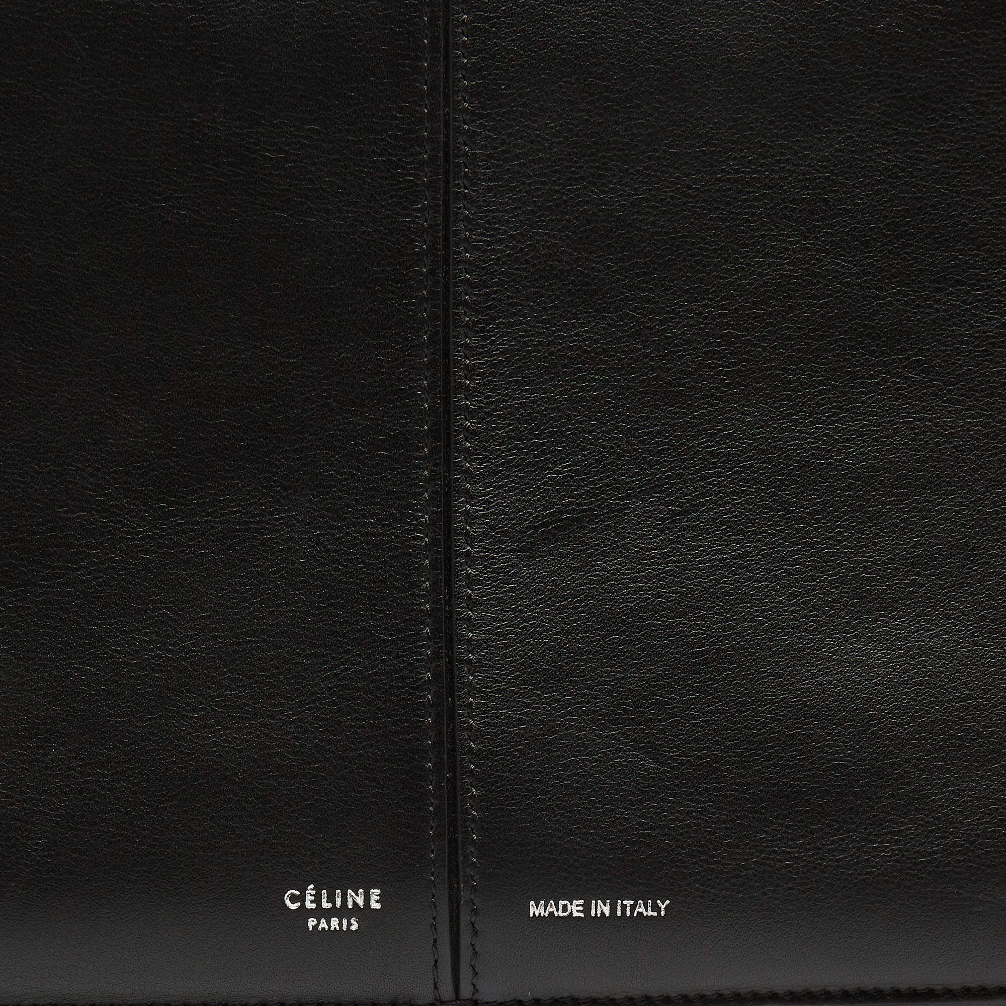 Celine Black Leather Trifold Chain Clutch