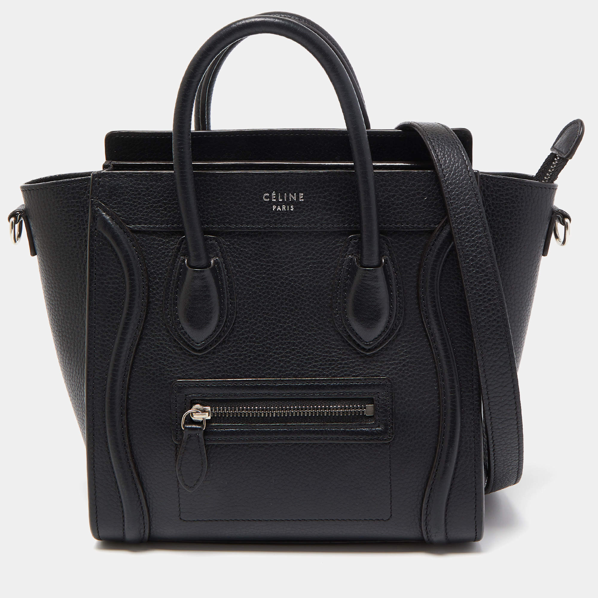 Celine Black Leather Nano Luggage Tote Celine TLC