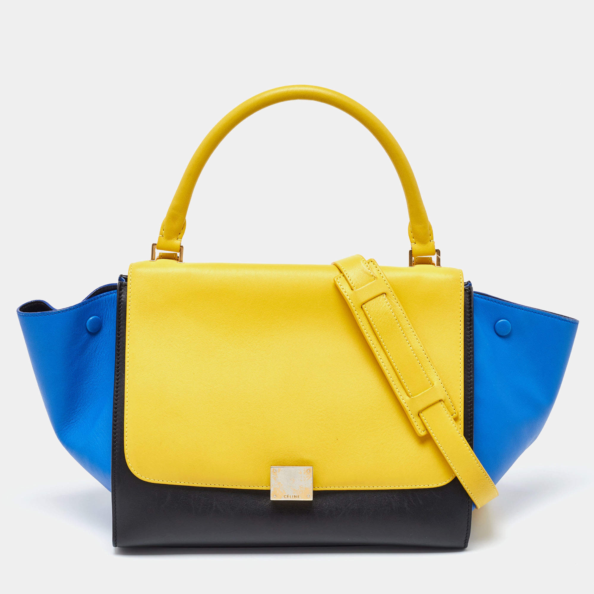 Celine Tri Color Leather Medium Trapeze Bag