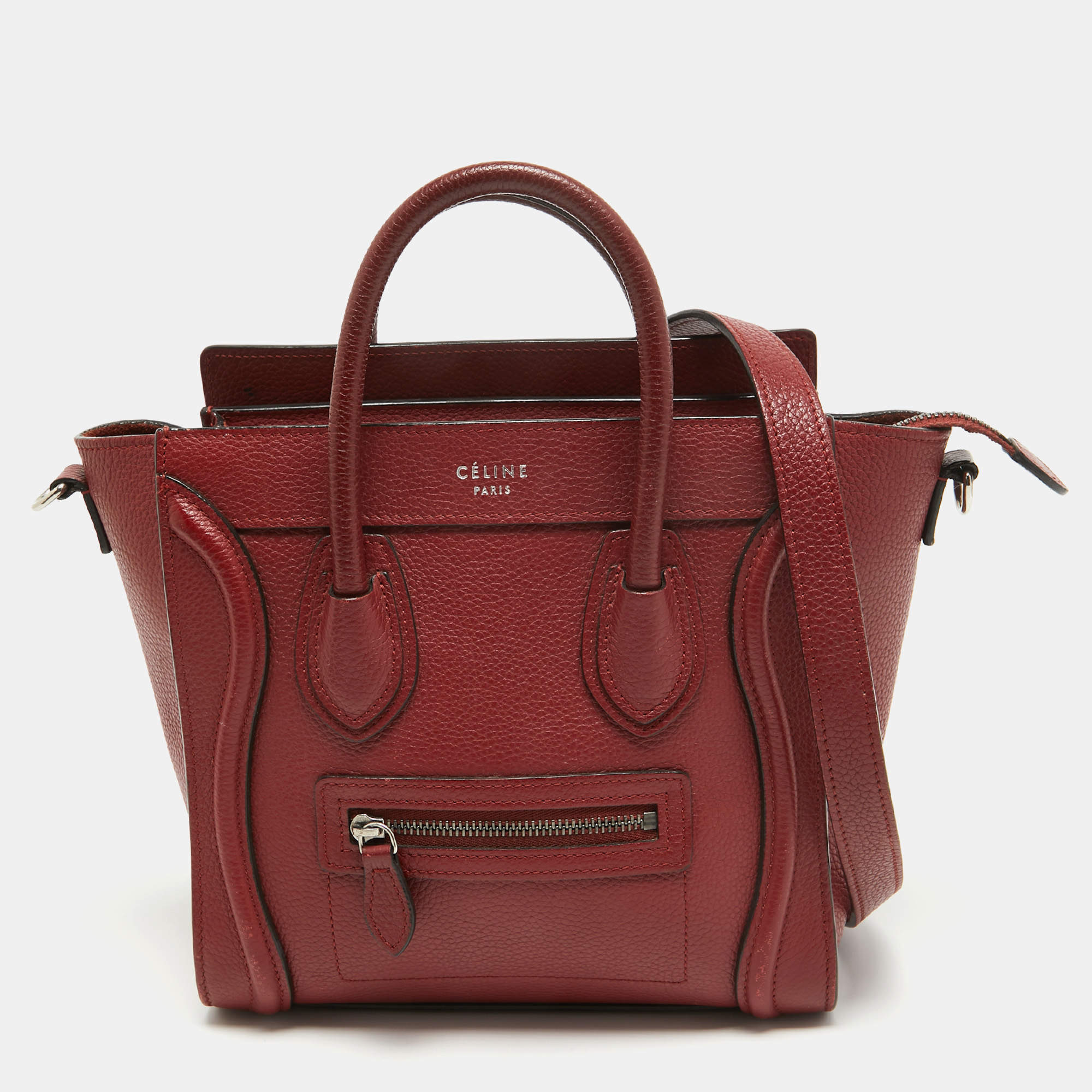 مملوكة مسبقًا Céline Red Leather Nano Luggage Tote