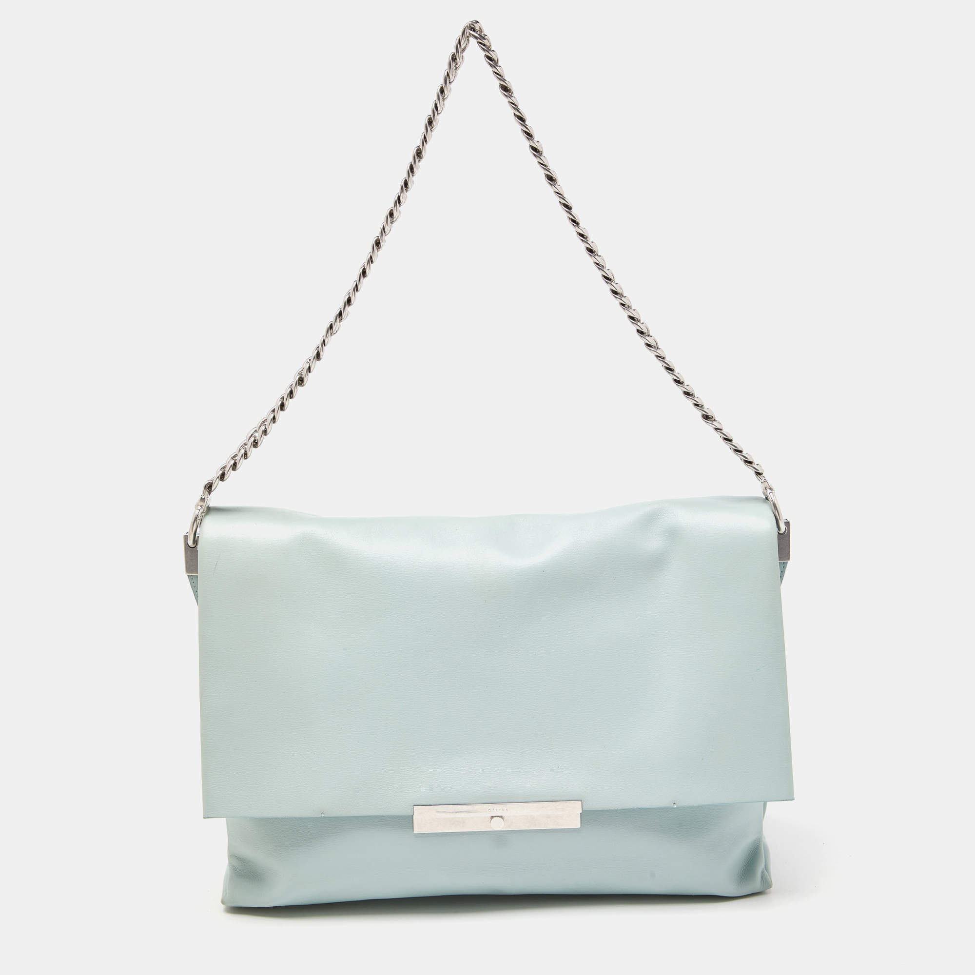 Pre Owned Celine Blue Leather Blade Shoulder Bag