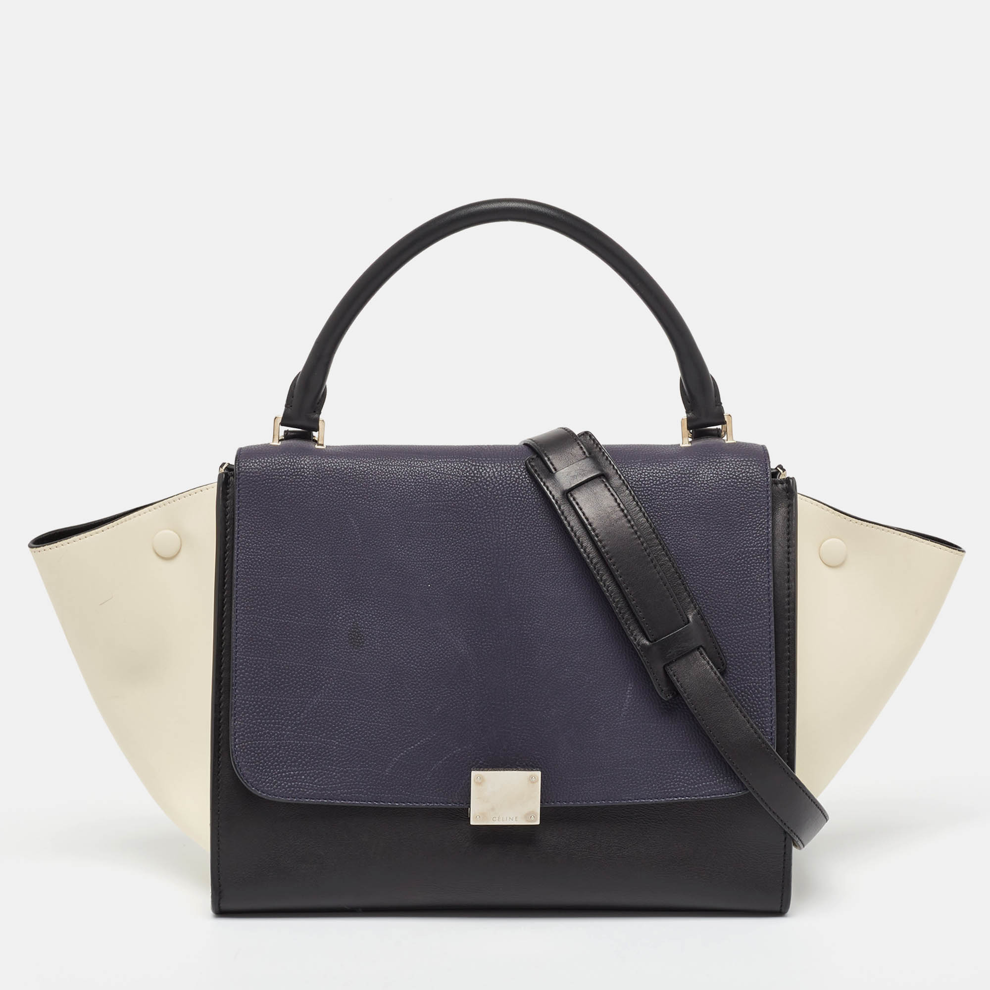 مملوكة مسبقًا Celine Tricolor Leather Medium Trapeze Bag