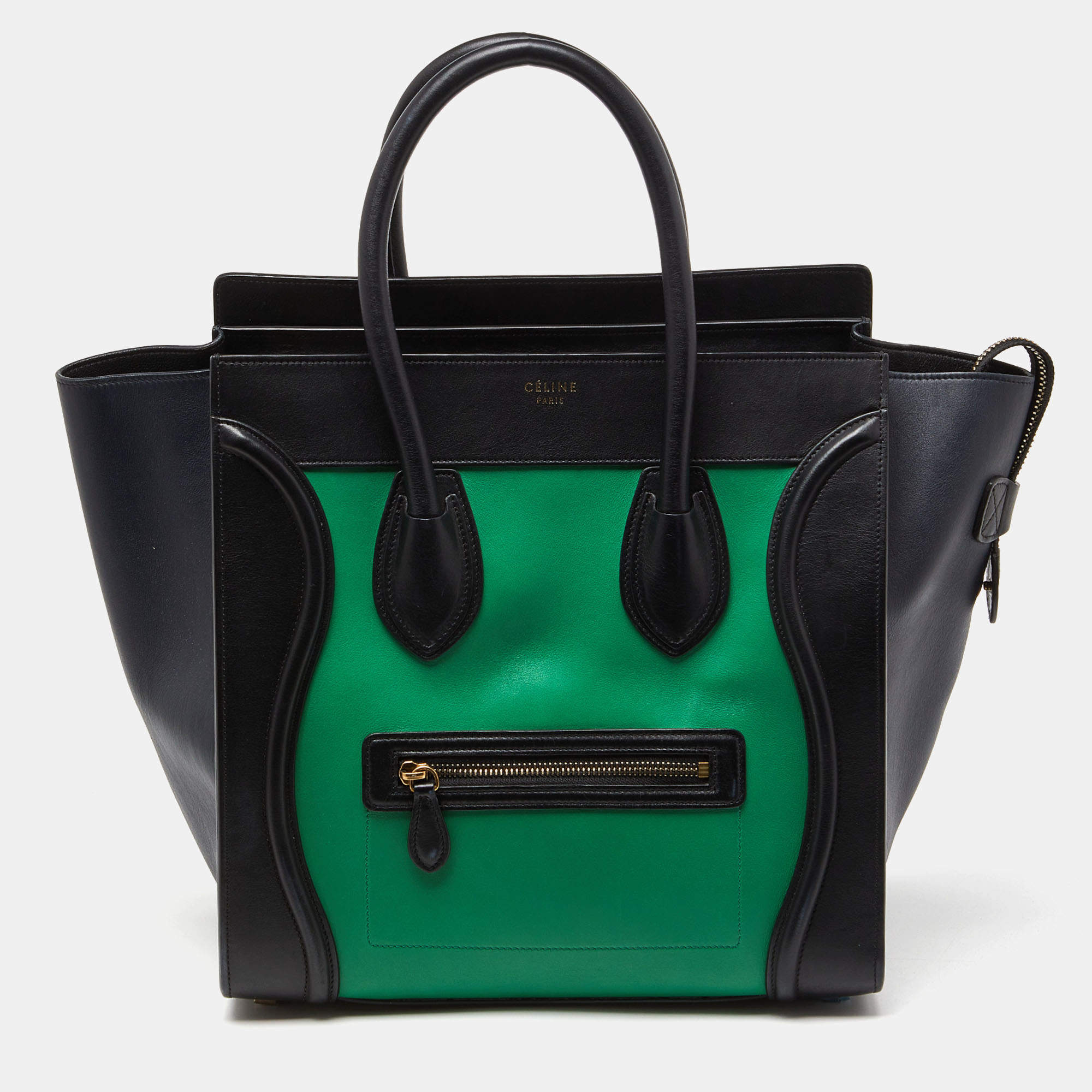 Celine Tricolor Leather Mini Luggage Tote