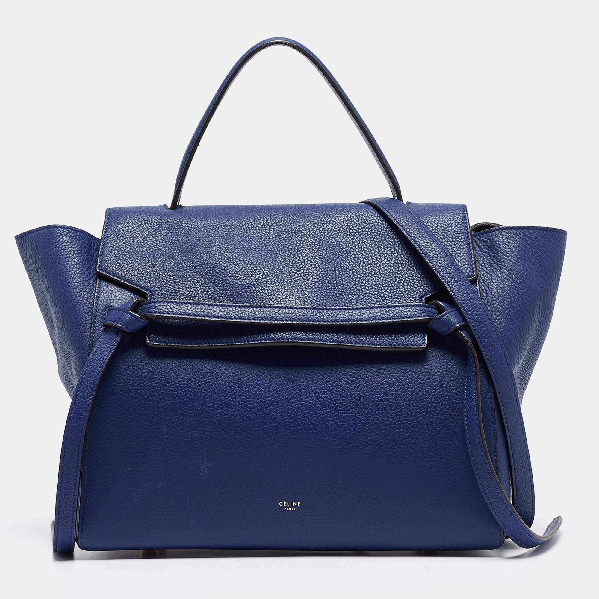 Celine Blue Leather Mini Belt Top Handle Bag