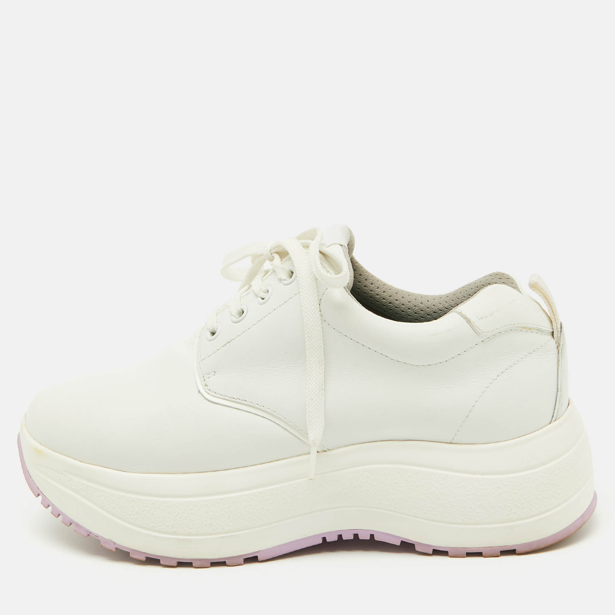Celine White Leather Low Top Chunky Sneakers Size 38