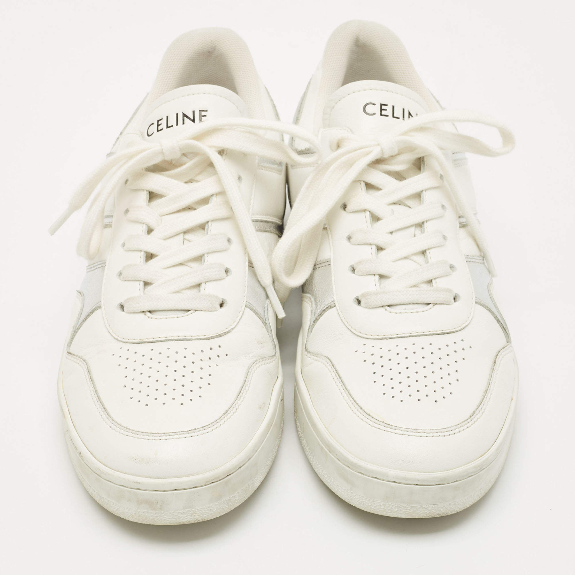 Celine White/Black Leather Slip On Sneakers Size 37 Celine | TLC US