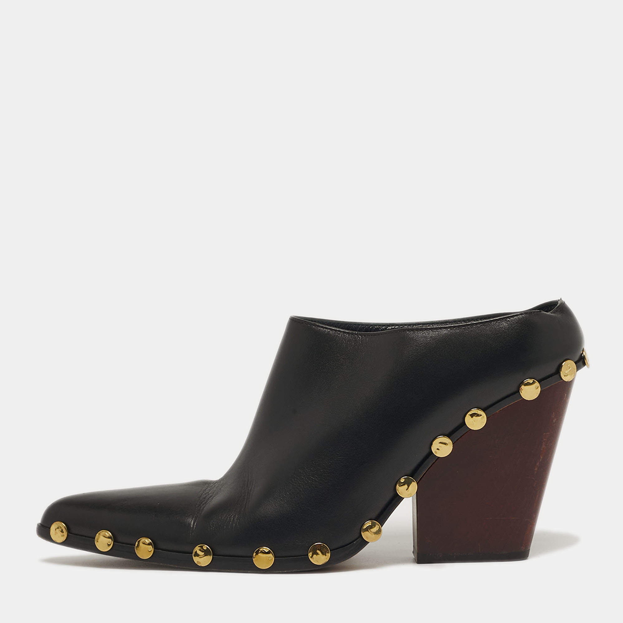 مملوكة مسبقًا خُفّ سيلين مقدمة مدببة جلد رمادي مقاس 37.5