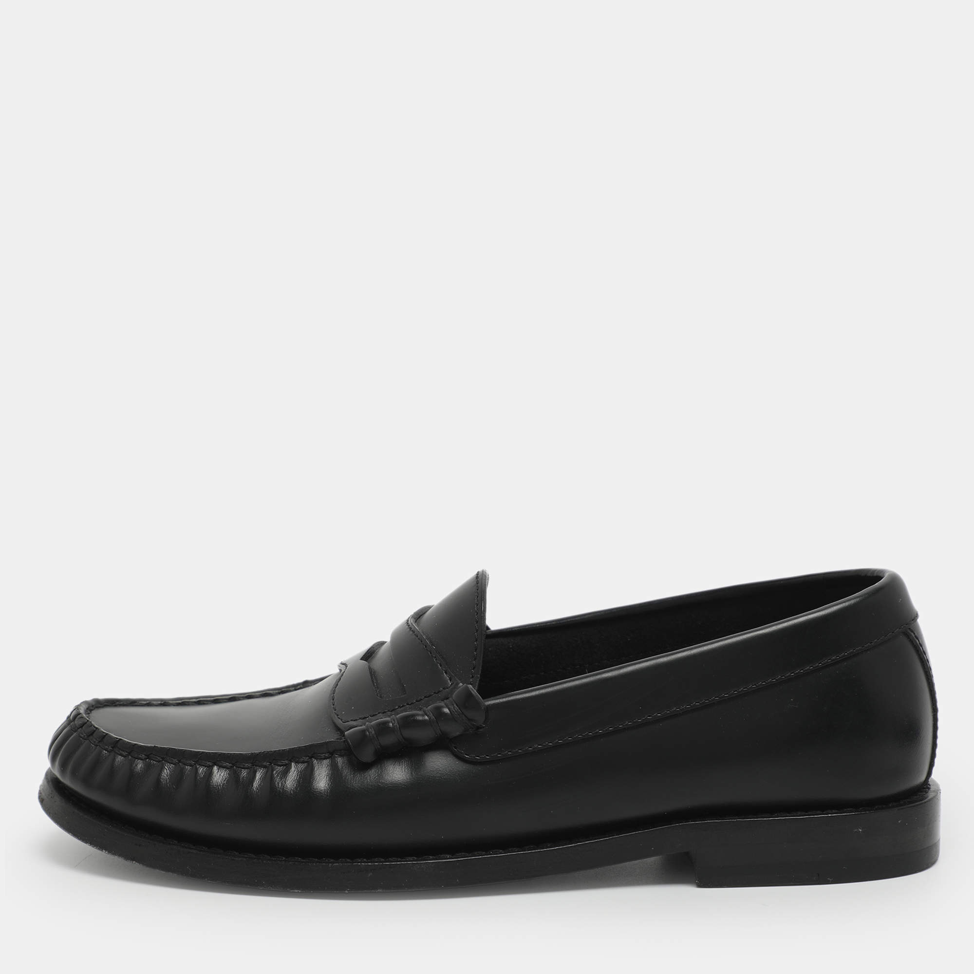 Pre Owned Celine Size 35 Black Leather Loafers