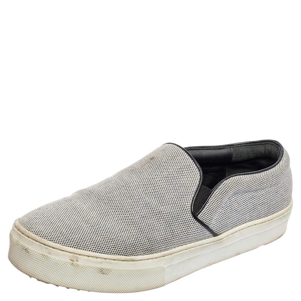 Celine Blue/White Canvas Slip-On Sneakers Size 39