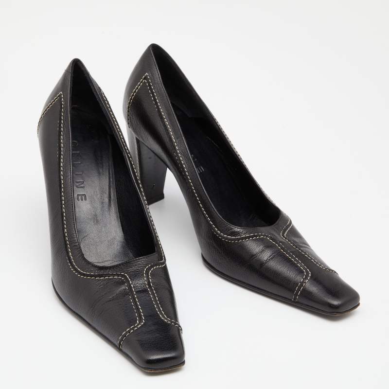 Leather heels Celine Black size 39 IT in Leather - 33948832