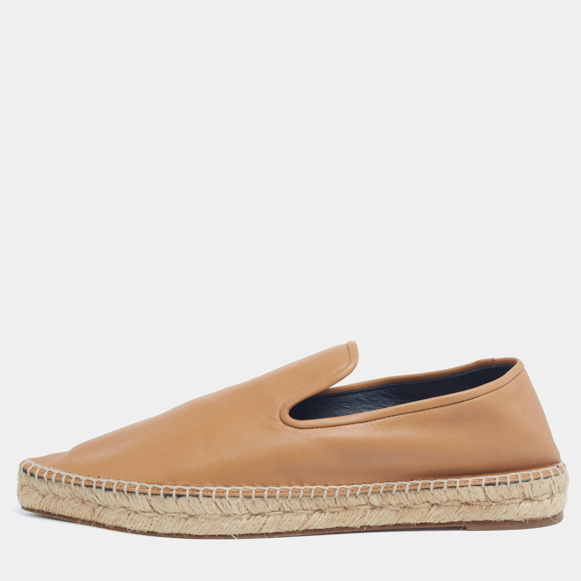 Pre Owned Celine Brown Slip On Espadrille Loafers Size 40