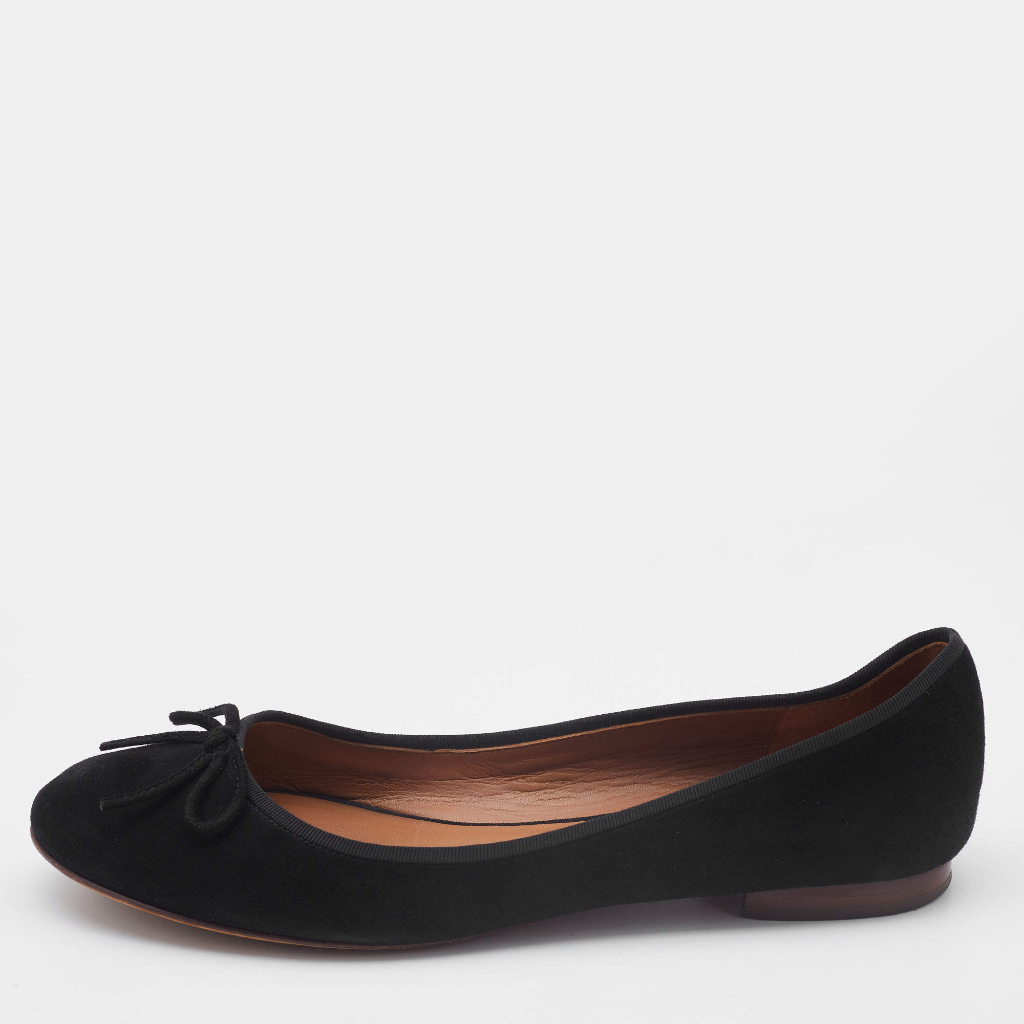 Celine Black Suede Bow Ballet Flats Size 38