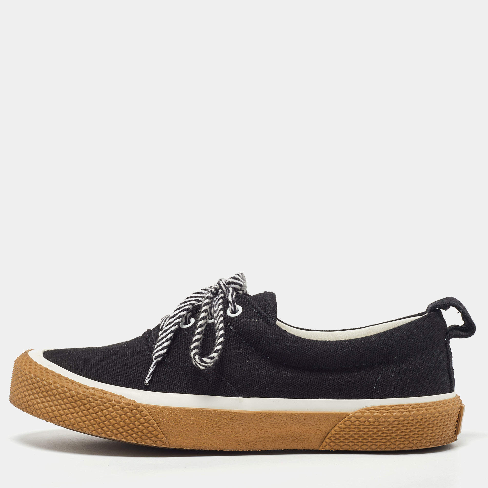 Celine Black Canvas 180° Low Top Sneakers Size 40