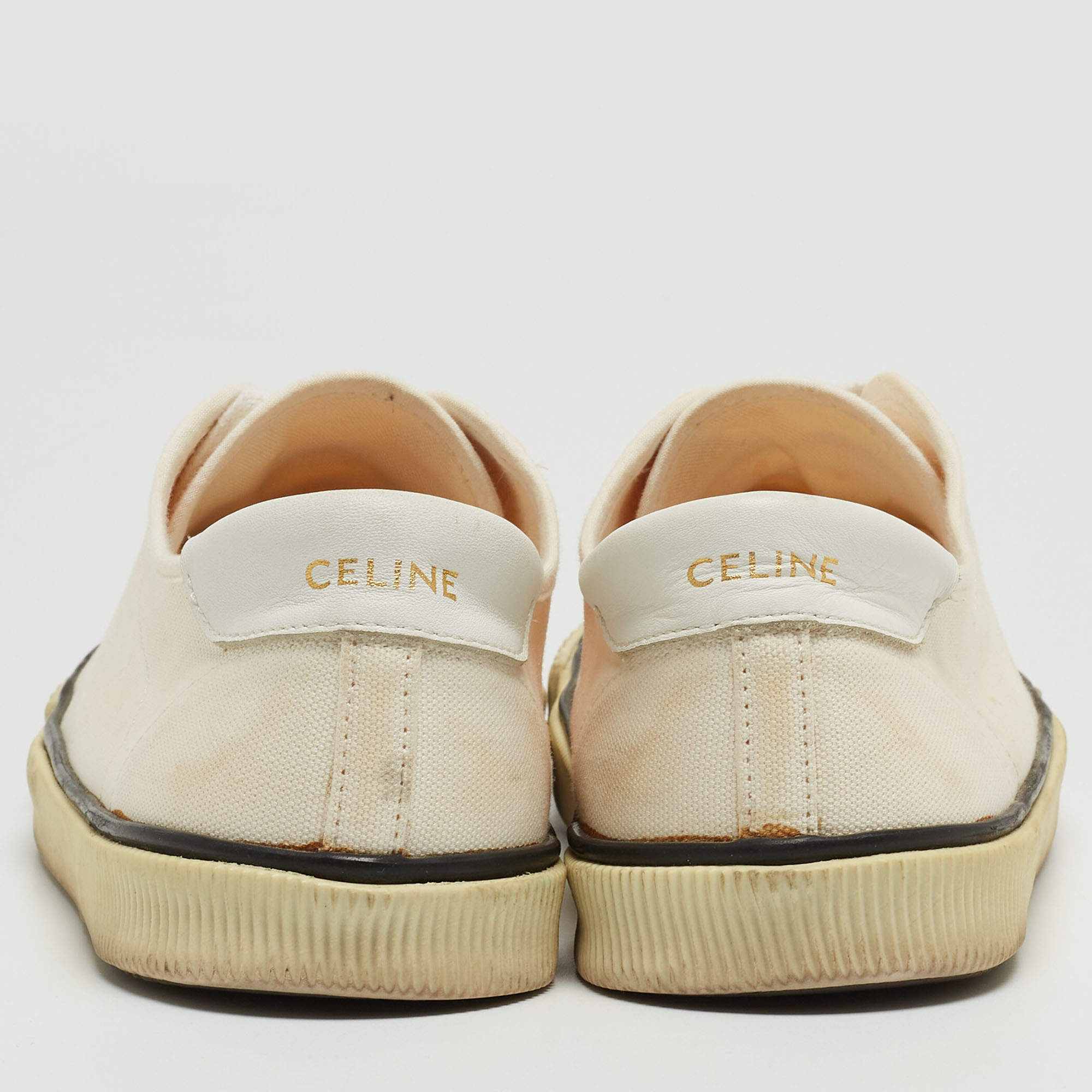 Celine Cream Canvas Blank Sneakers Size 38 Celine | TLC