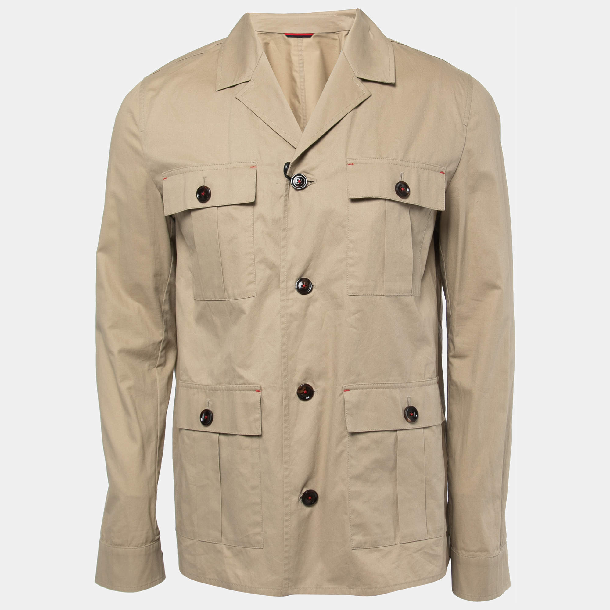 CH Carolina Herrera Beige Cotton Button Front Jacket M