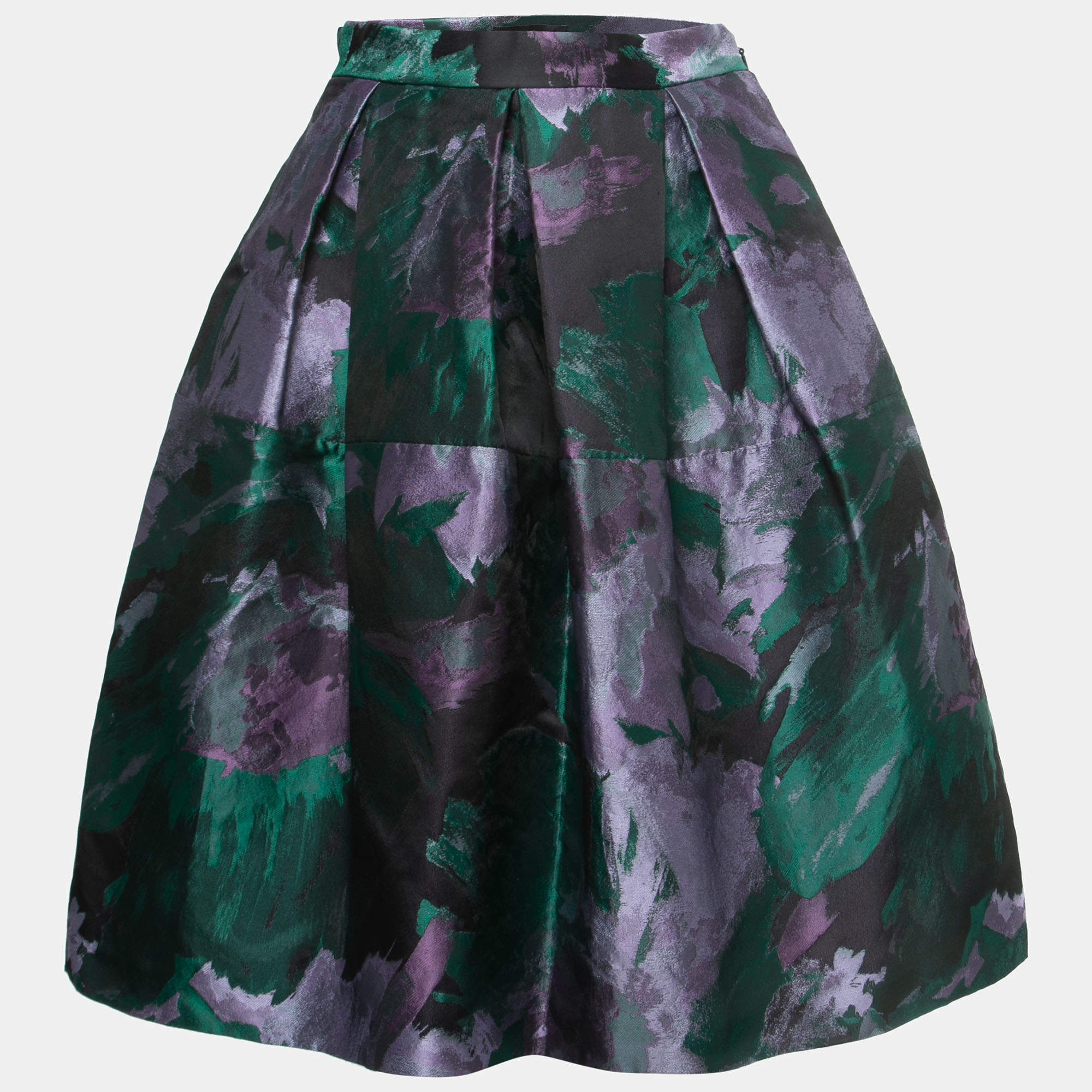 Pre Owned CH Carolina Herrera Multicolor Jacquard Mini Skirt S
