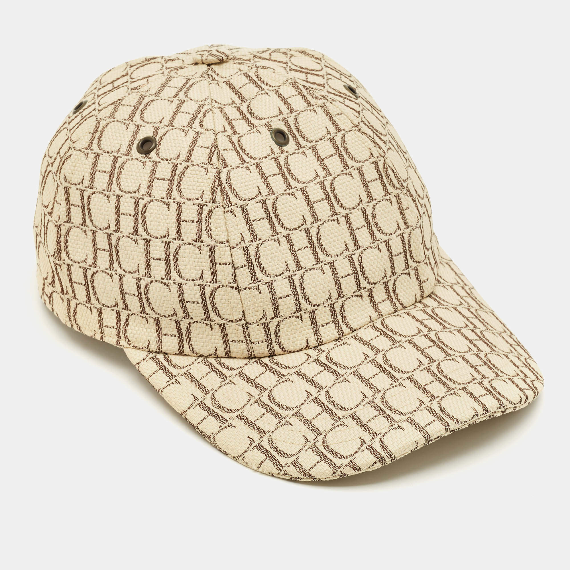 مملوكة مسبقًا قُبَّعَة بيسبول بيج بشعار كارولينا هيريرا قماش مونوغرام مقاس متوسط