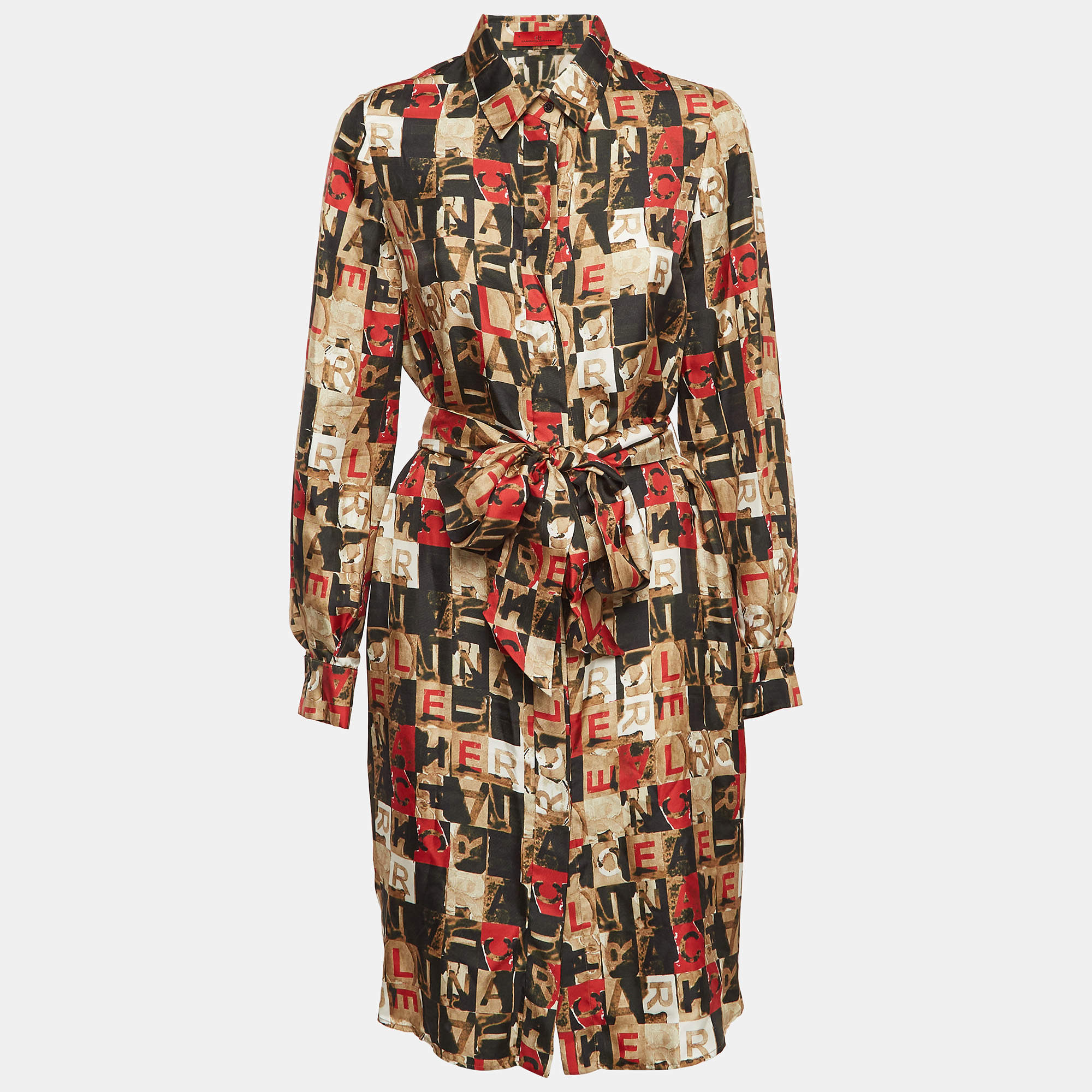 مملوكة مسبقًا CH Carolina Herrera Multicolor Silk Shirt Dress M