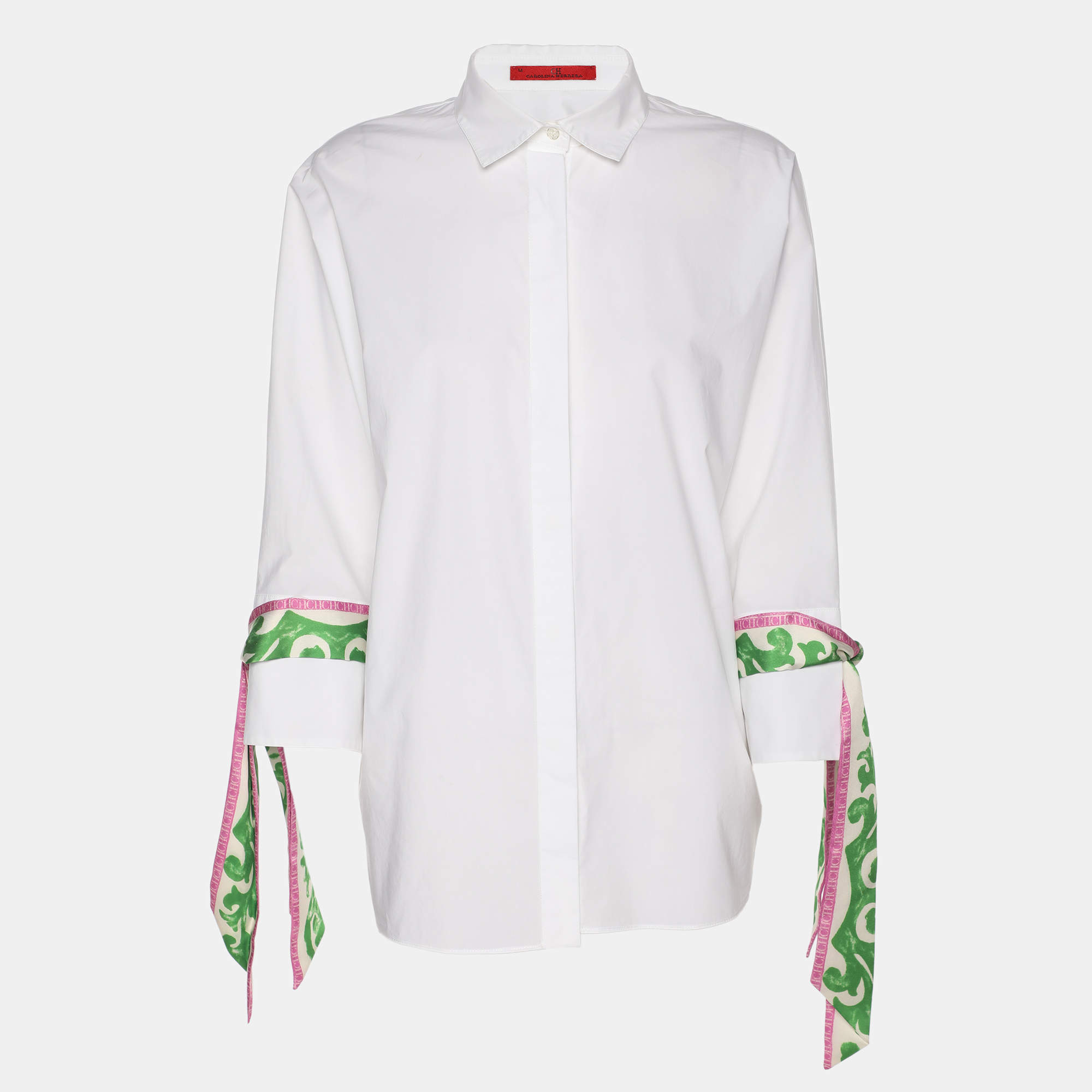 Pre Owned CH Carolina Herrera White Cotton Long Sleeve Shirt M