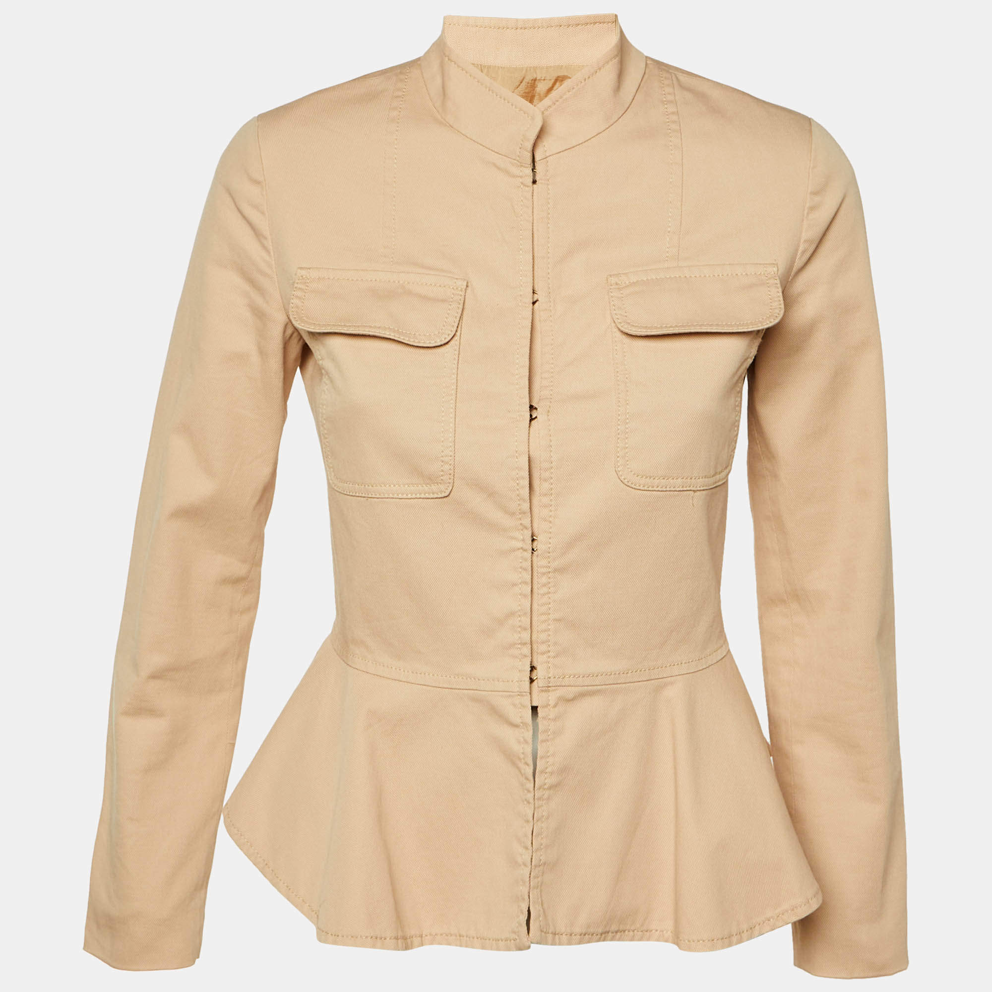 مملوكة مسبقًا CH Carolina Herrera Pink Cotton Peplum Jacket M