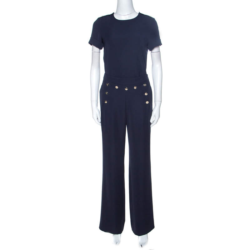 CH Carolina Herrera Navy Blue Top And Trousers Set S