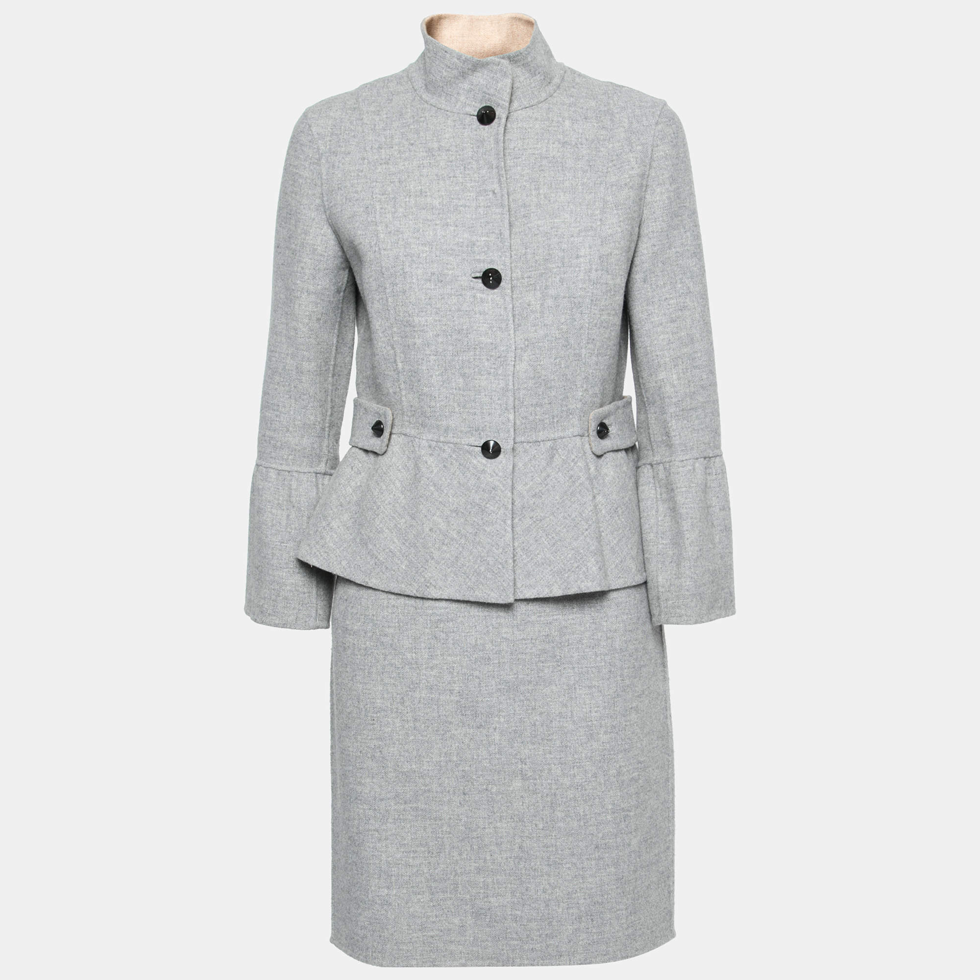 Carolina herrera wool outlet funnel neck coat