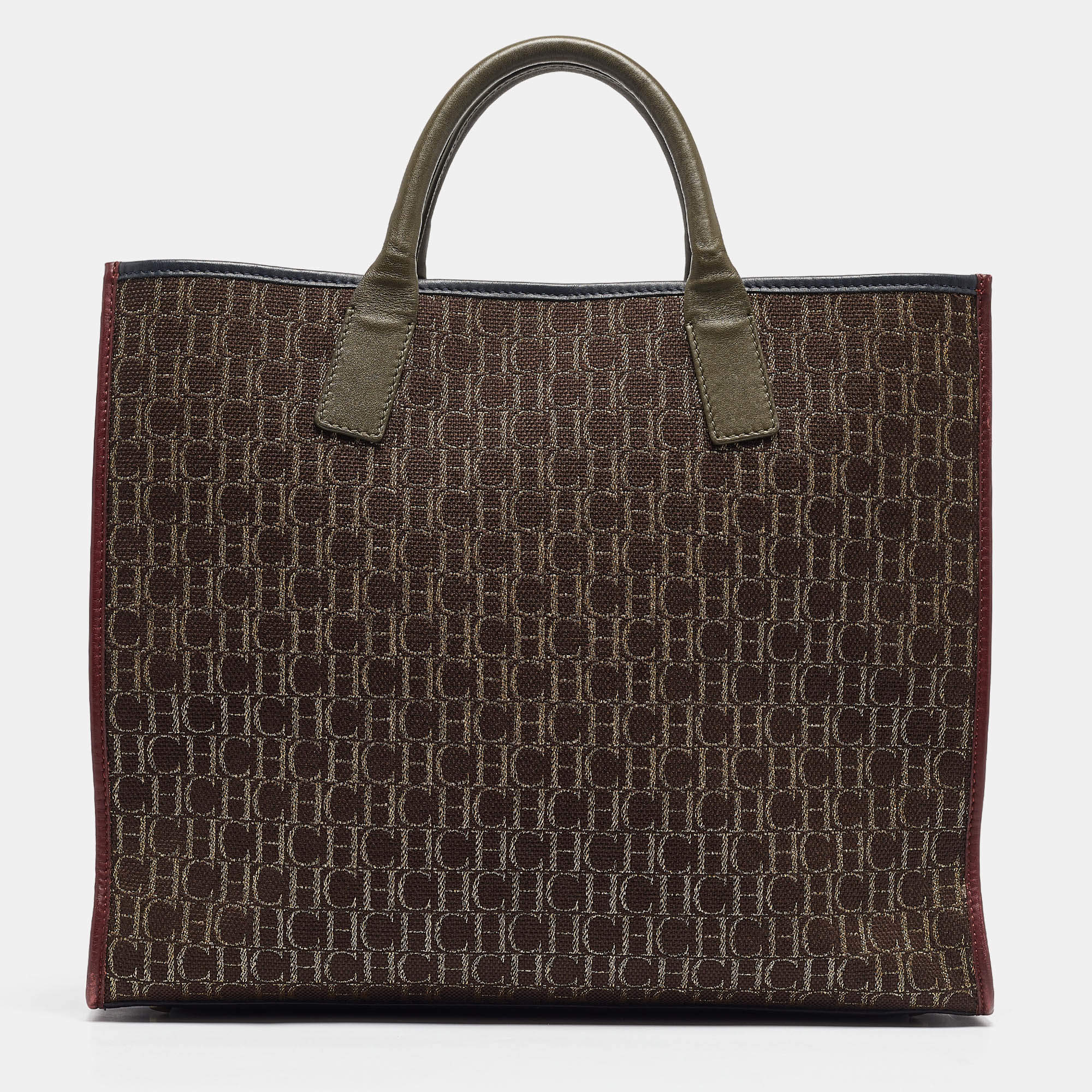 Pre Owned CH Carolina Herrera Multicolor Monogram Canvas Large Chic Shopping Tote