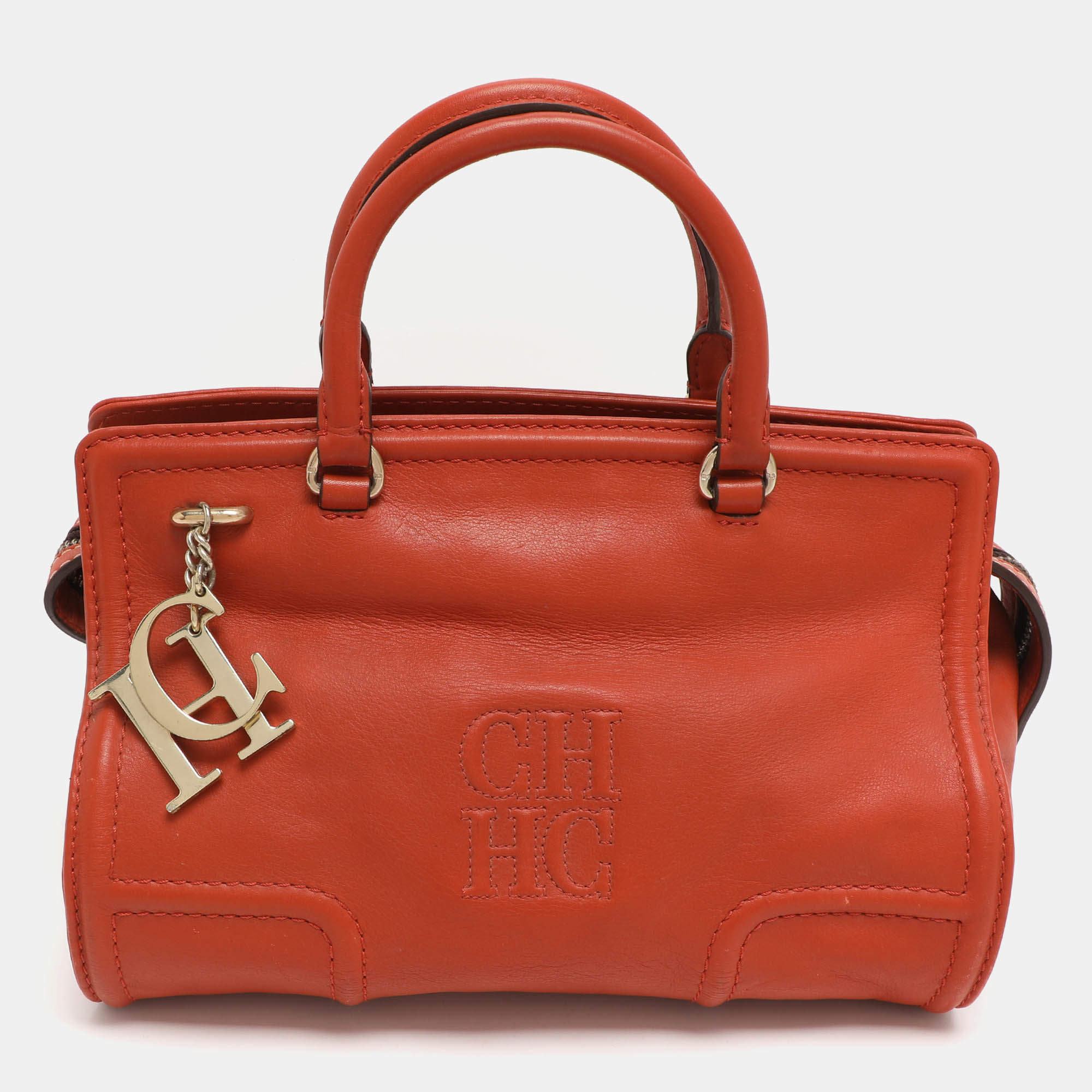مملوكة مسبقًا CH Carolina Herrera Orange Leather Satchel