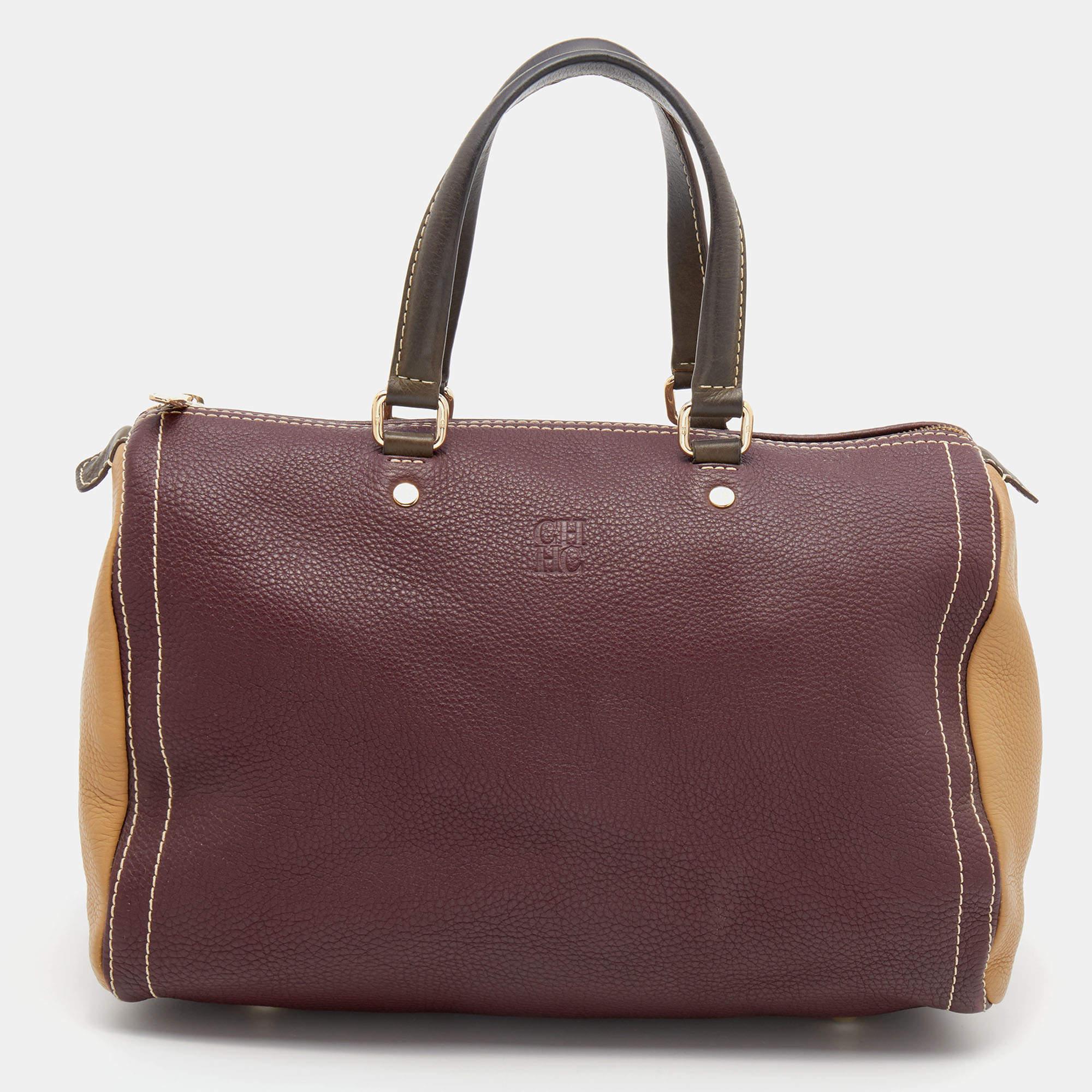 Pre Owned CH Carolina Herrera Multicolor Leather Large Andy Boston Bag
