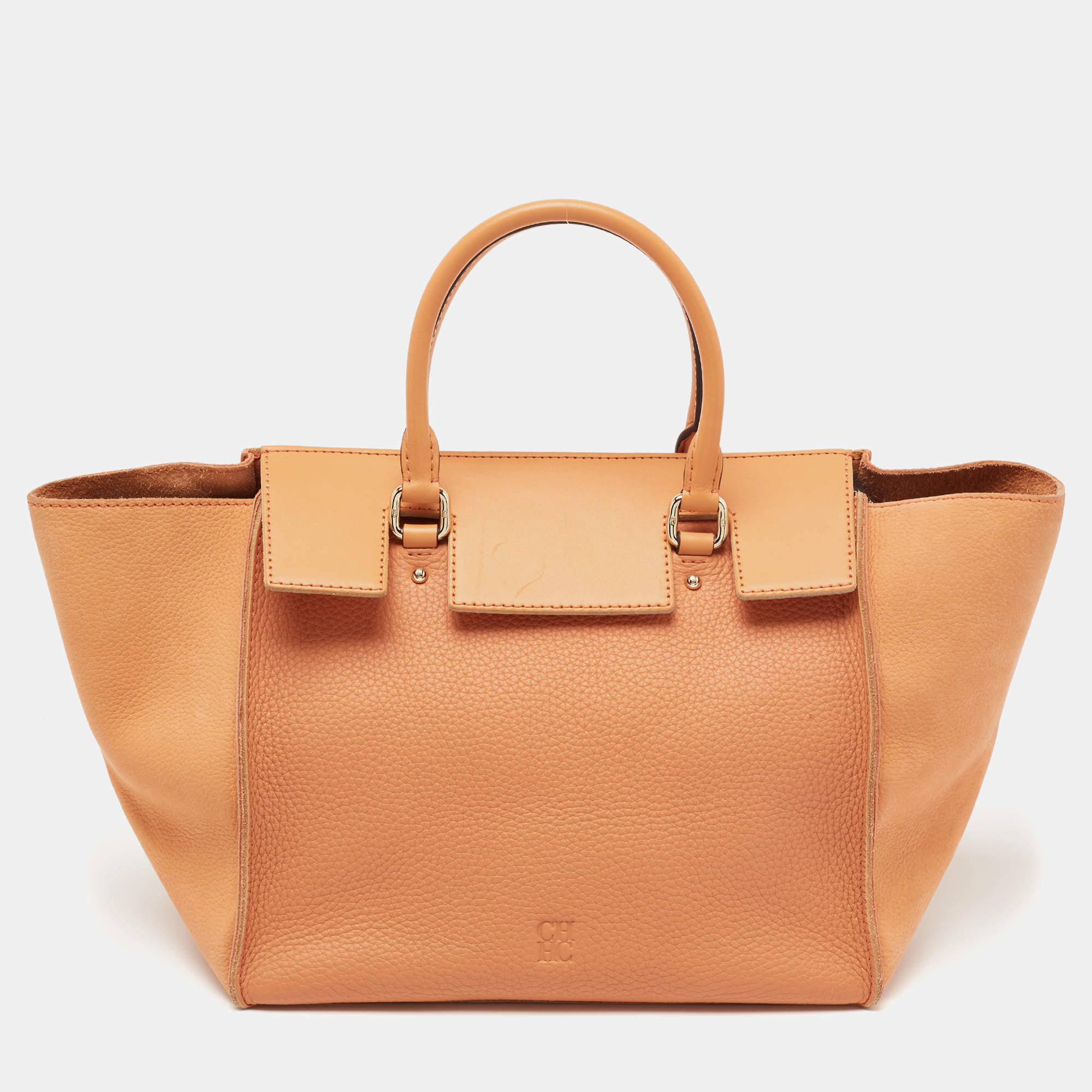 مملوكة مسبقًا CH Carolina Herrera Orange Leather Vendome Tote