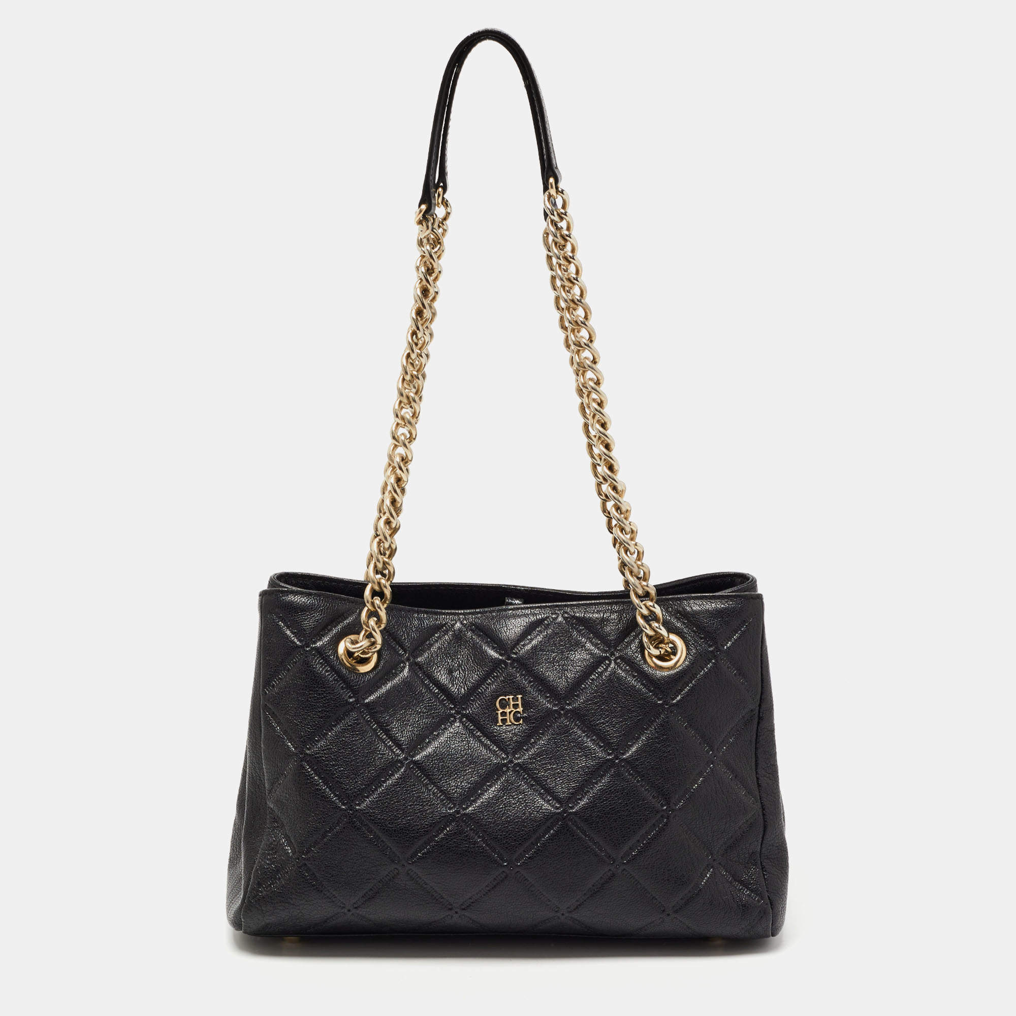 CH Carolina Herrera Leather Wallet On Chain - Black Crossbody Bags,  Handbags - WC332992