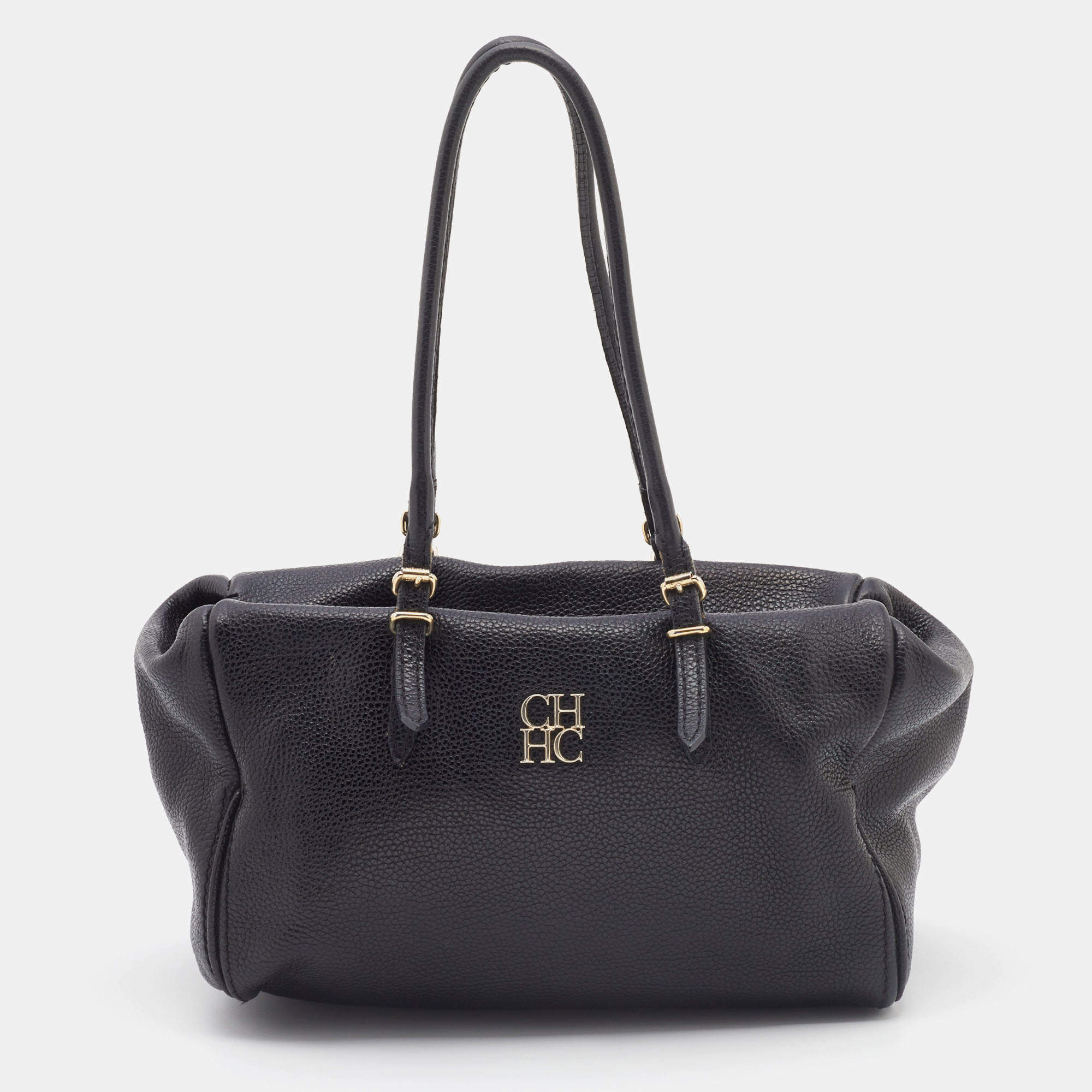 Pre Owned  CH Carolina Herrera Black Leather Satchel