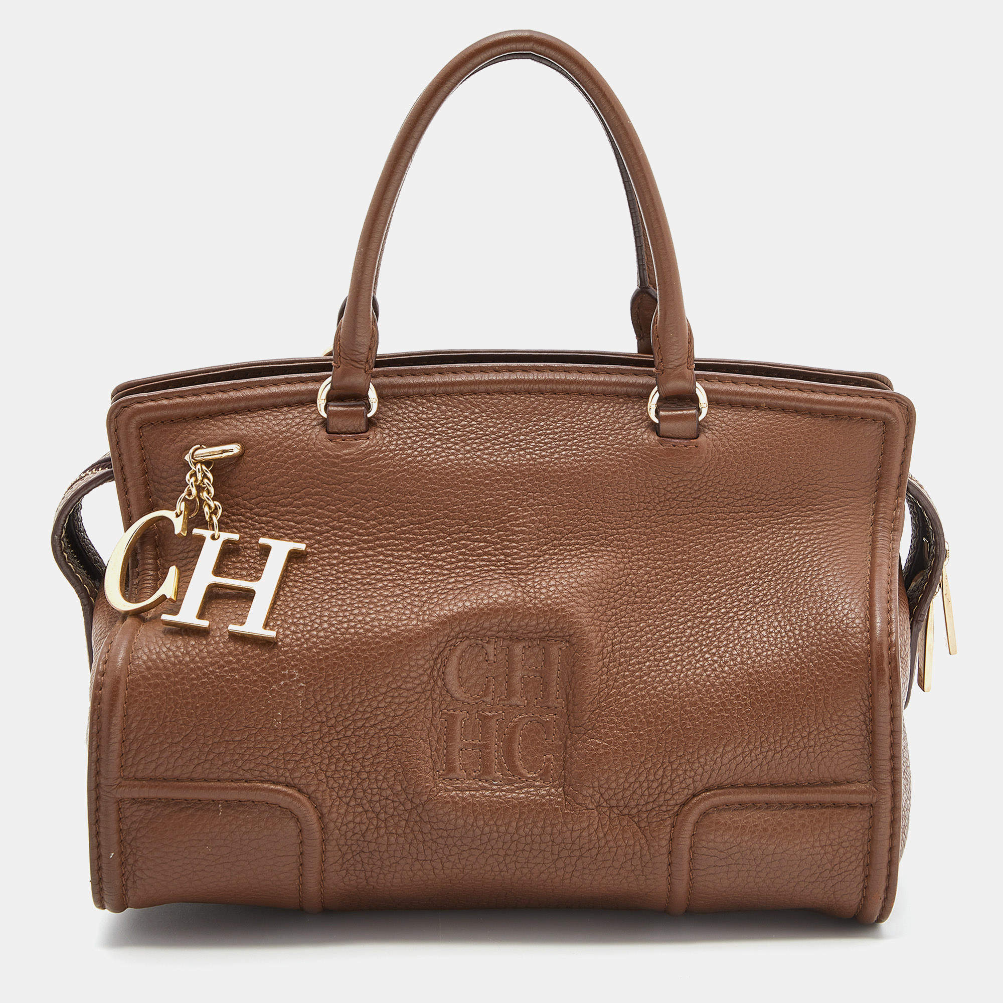 مملوكة مسبقًا CH Carolina Herrera Brown Leather Satchel
