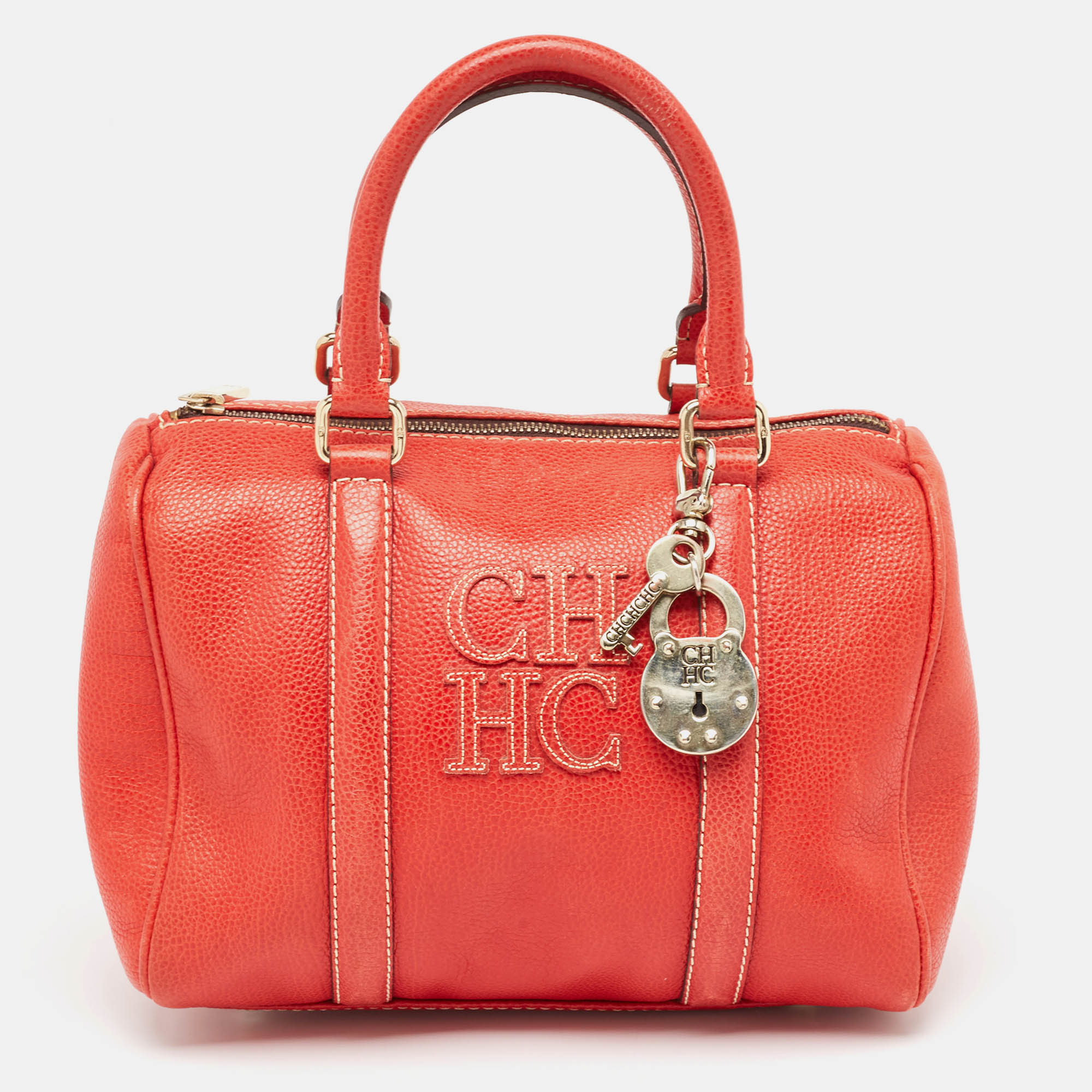 CH Carolina Herrera Red Leather Matteo Satchel