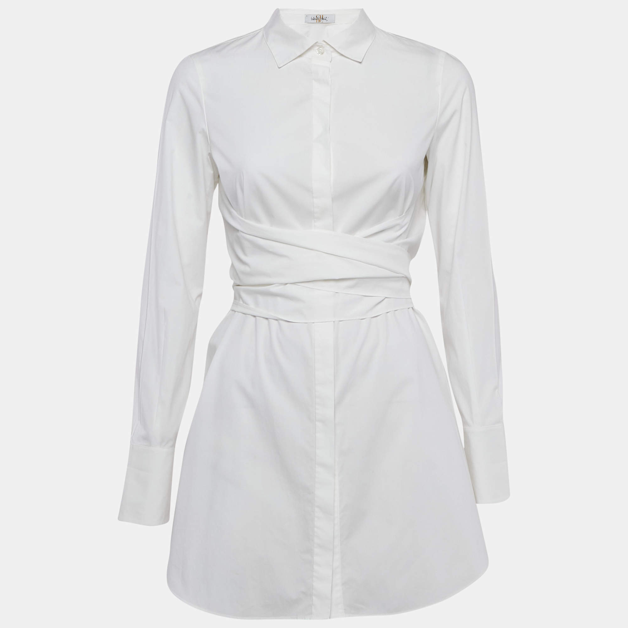 Pre Owned CH CH White Shirt White Poplin Wrap Detail Shirt S