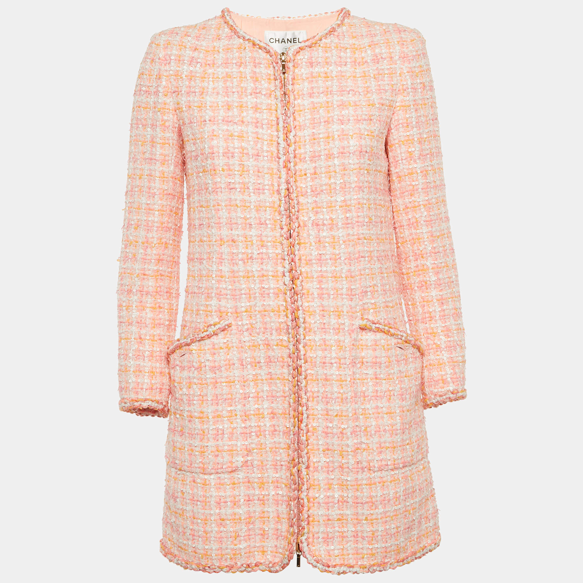 مملوكة مسبقًا Chanel Pink Tweed Fantasy Jacket M