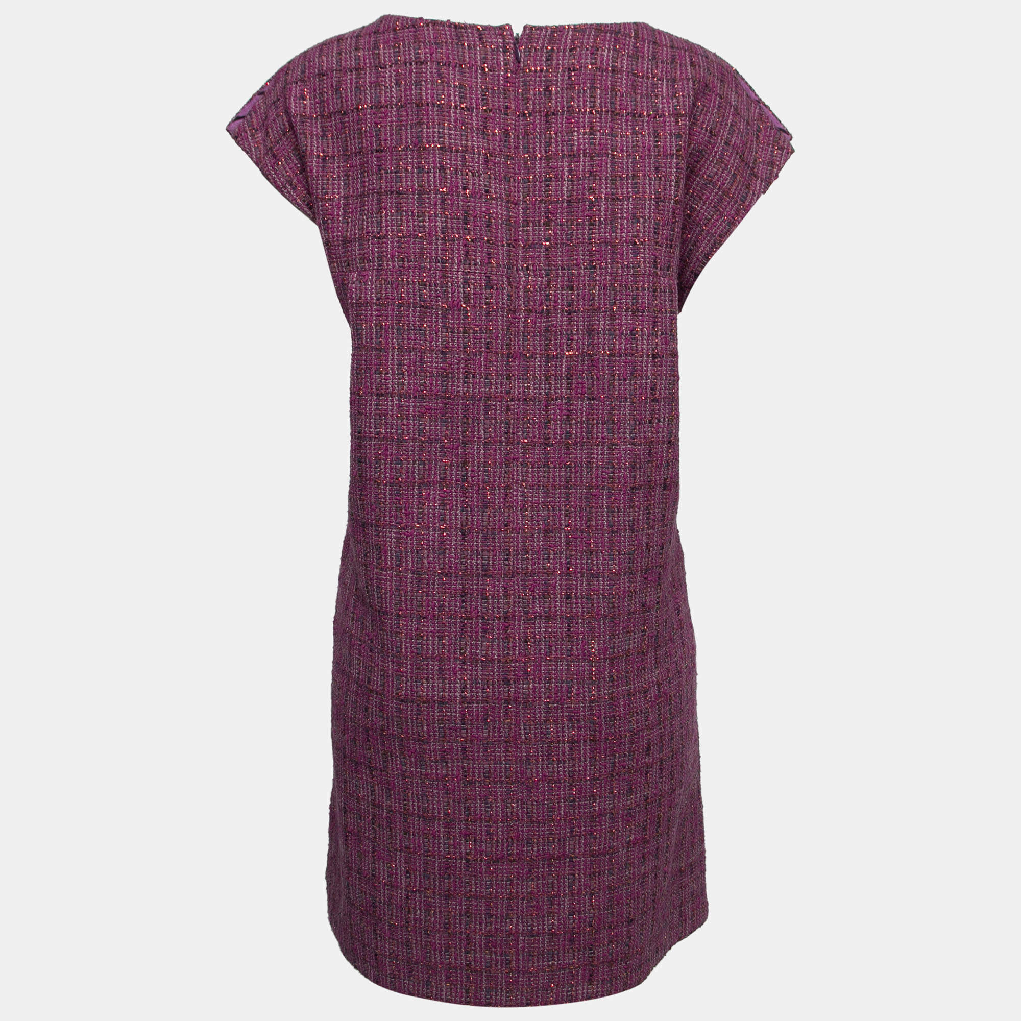 Chanel Purple Fantasy Tweed Sleeveless Short Dress M