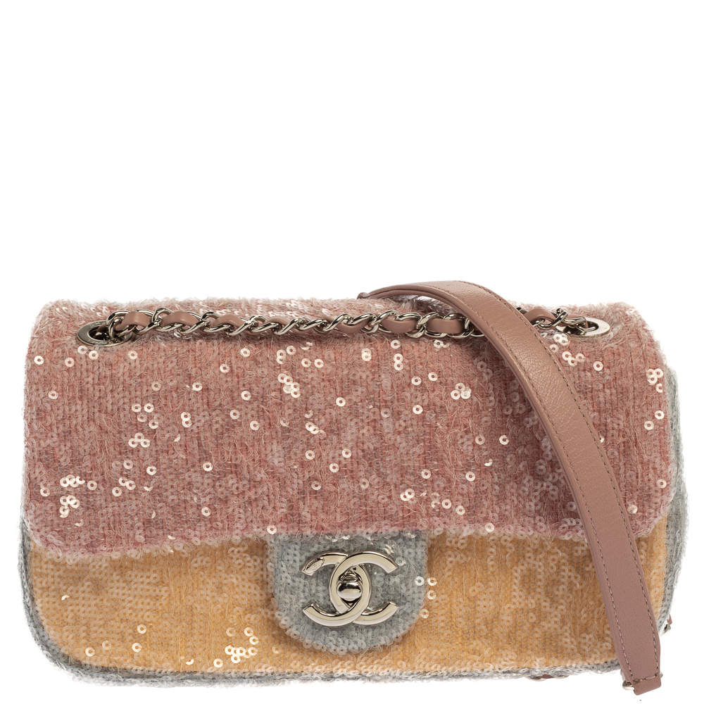 Pre Owned Chanel Multicolor Sequin Flap Bag