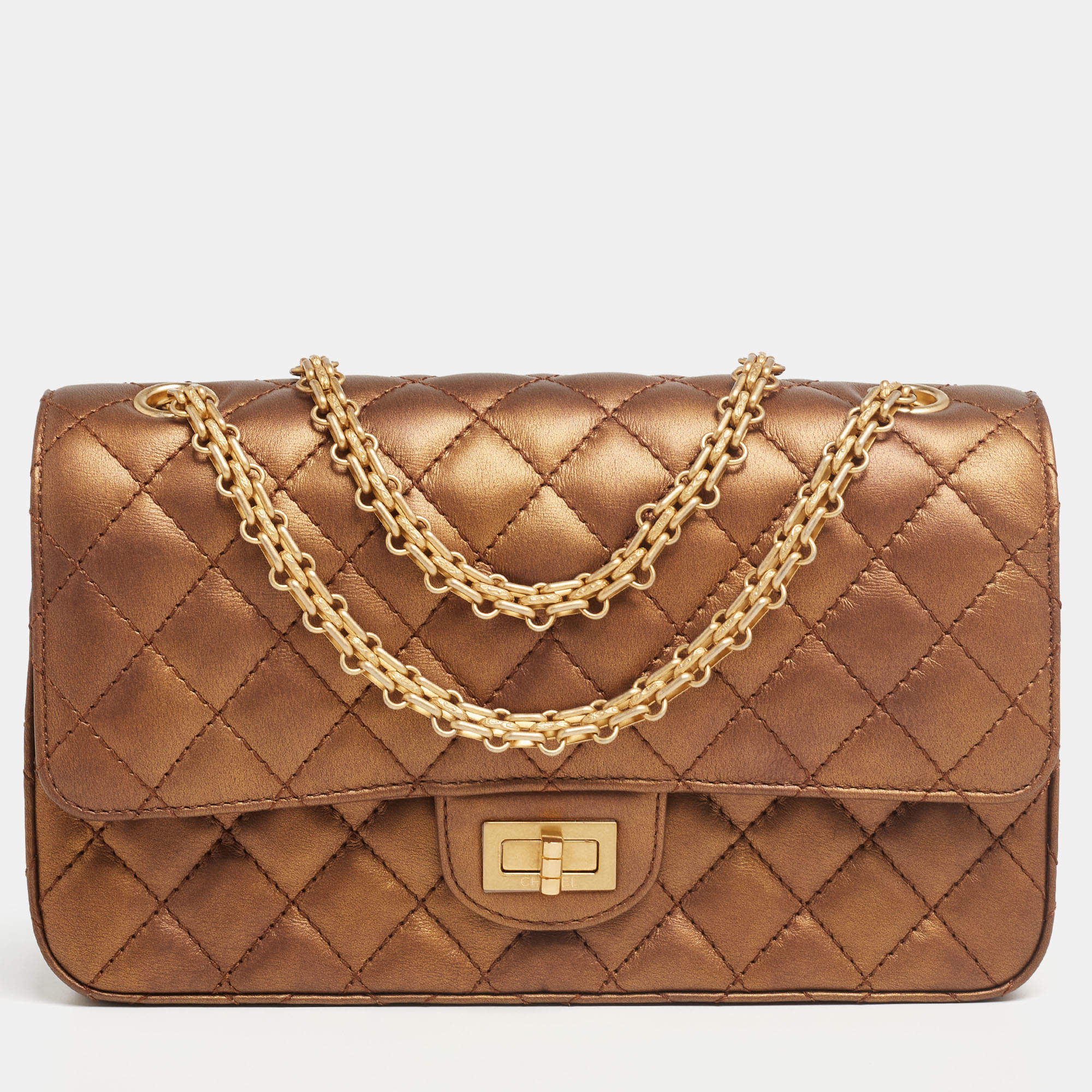Chanel Metallic Bronze Quilted Leather  Reissue Classic 225 Flap Bag  Chanel | TLC