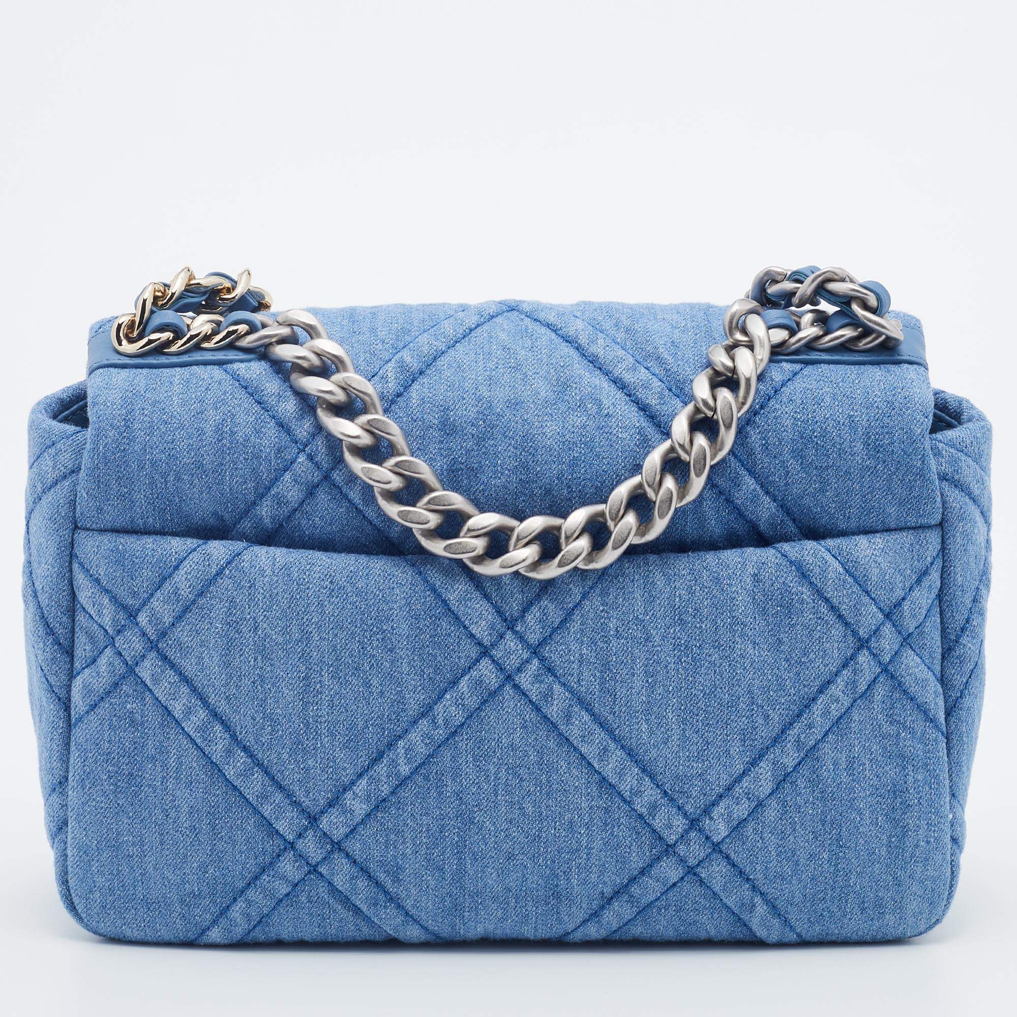 Denim Quilted Medium Chanel 19 Flap Blue – Trends Luxe