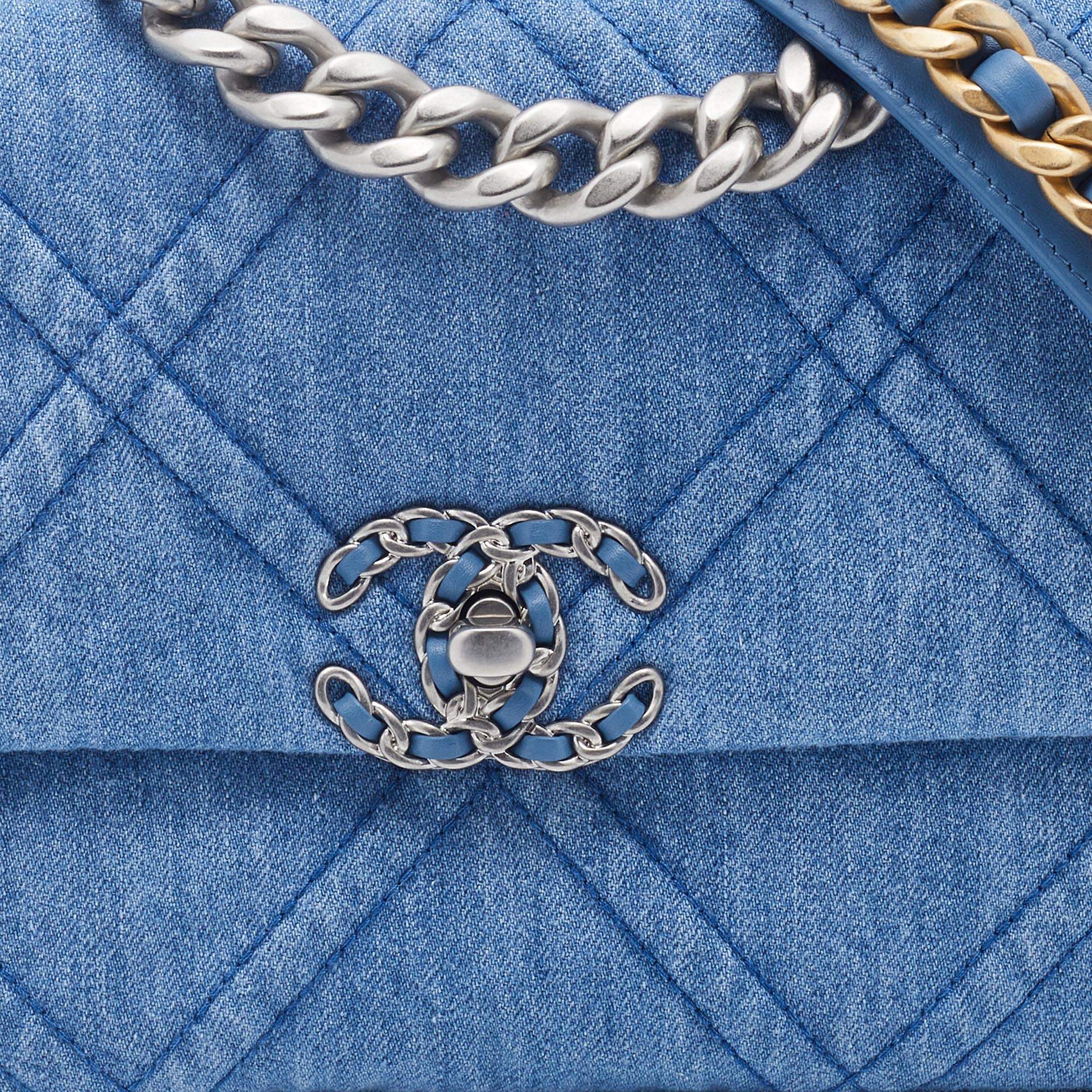 Business affinity handbag Chanel Blue in Denim - Jeans - 25275219