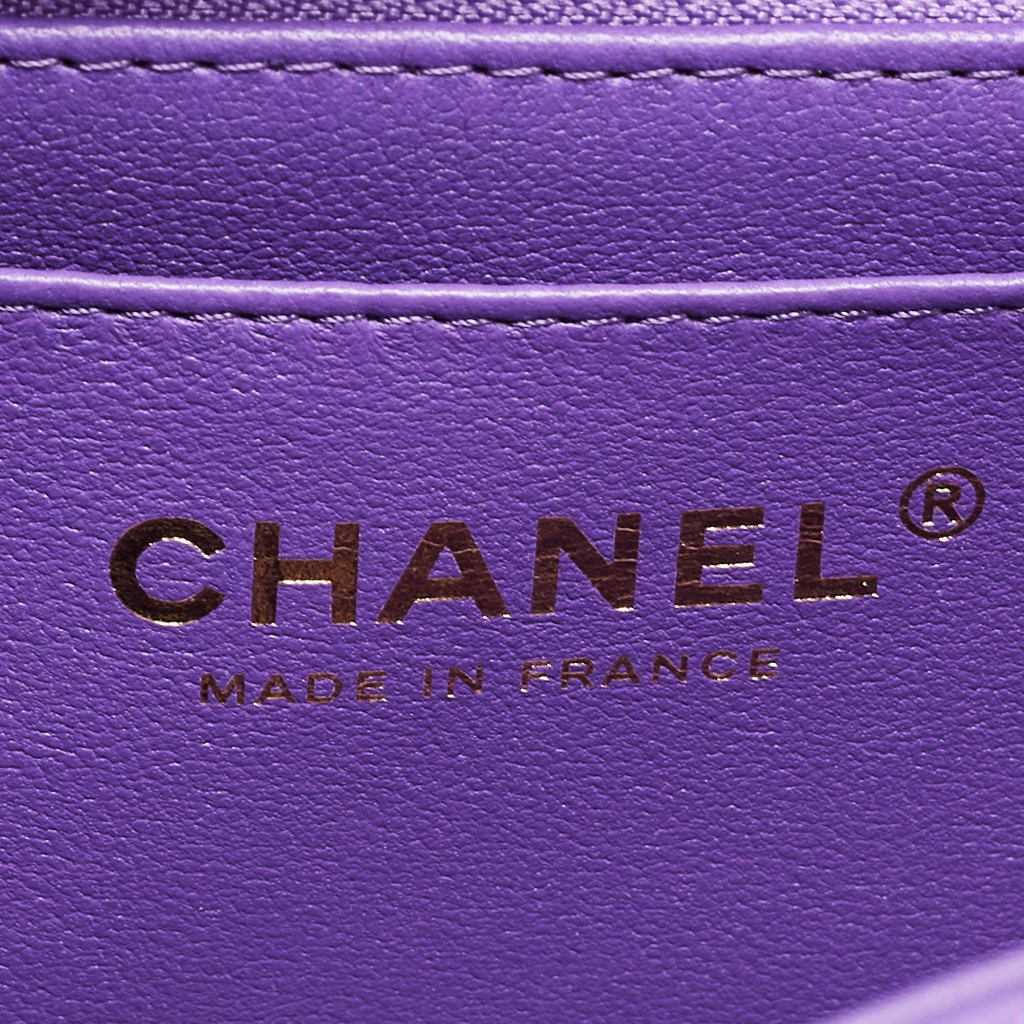Chanel Purple Quilted Leather Mini Classic Top Handle Bag
