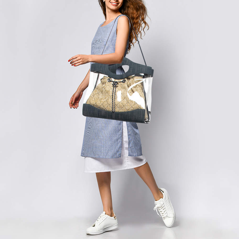 Chanel Blue/Clear PVC and Denim 31 Shopping Bag Chanel | TLC