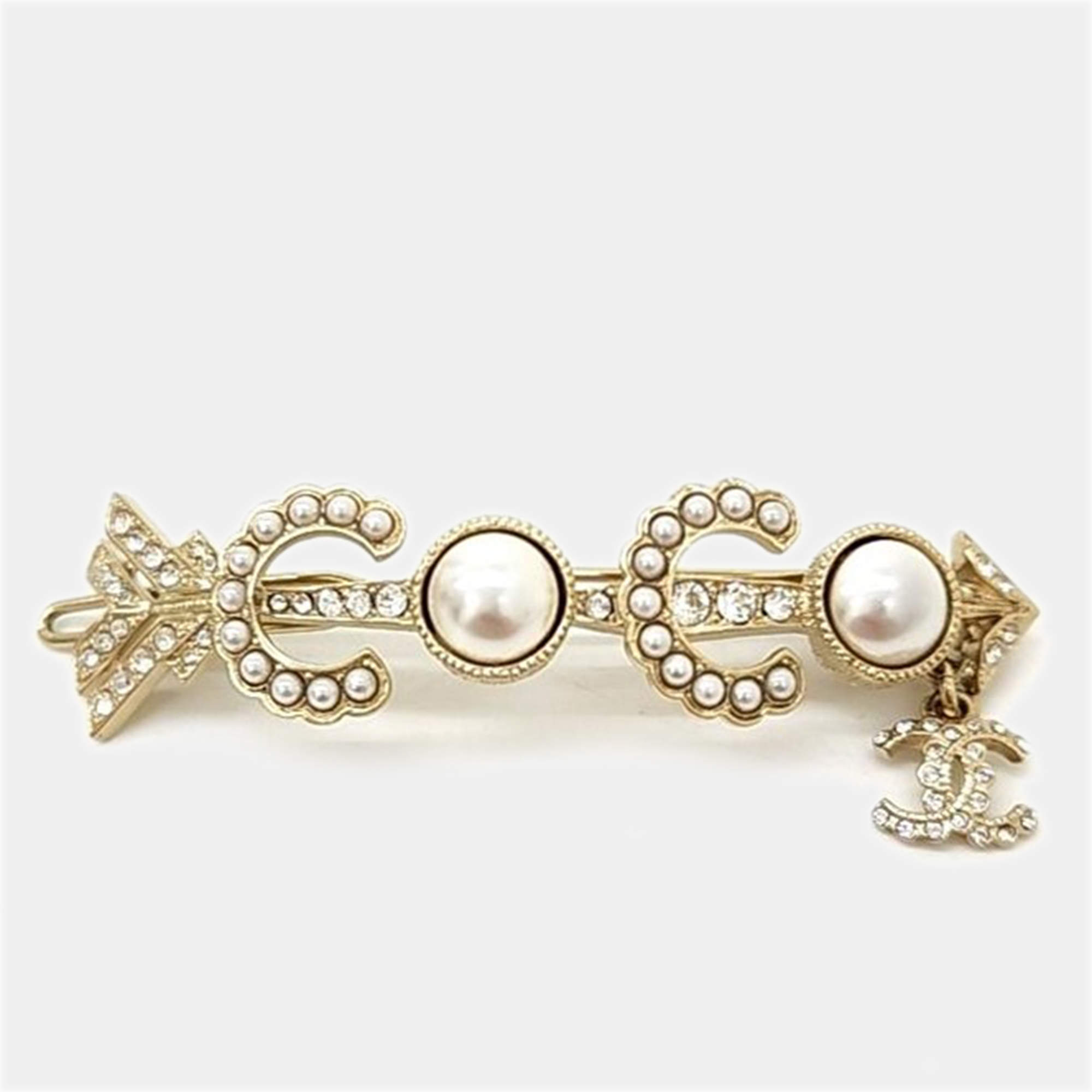 مملوكة مسبقًا Chanel Metal Arrow Coco Hair Clip